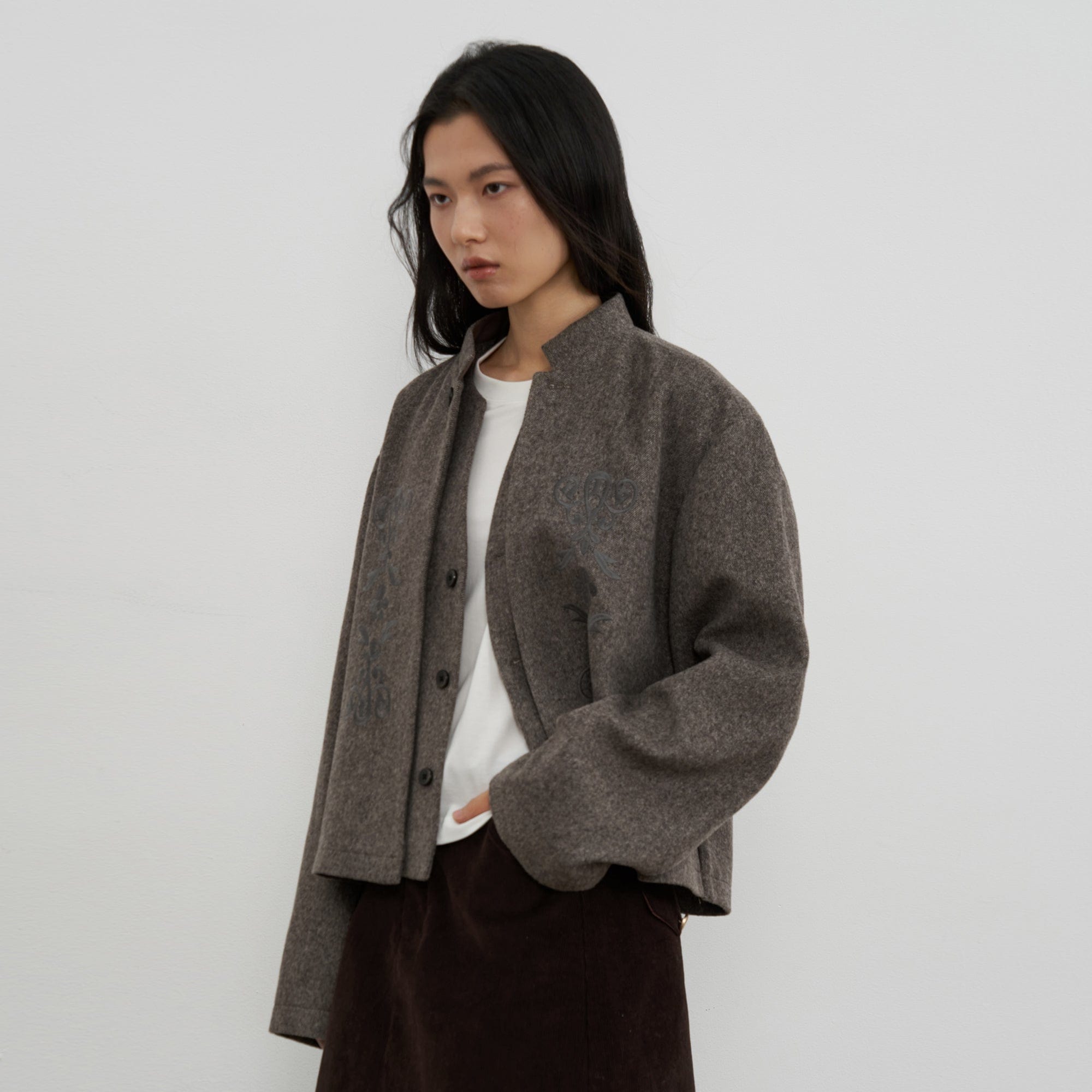 SAME FLOW Retro Woolen Layered Jacket