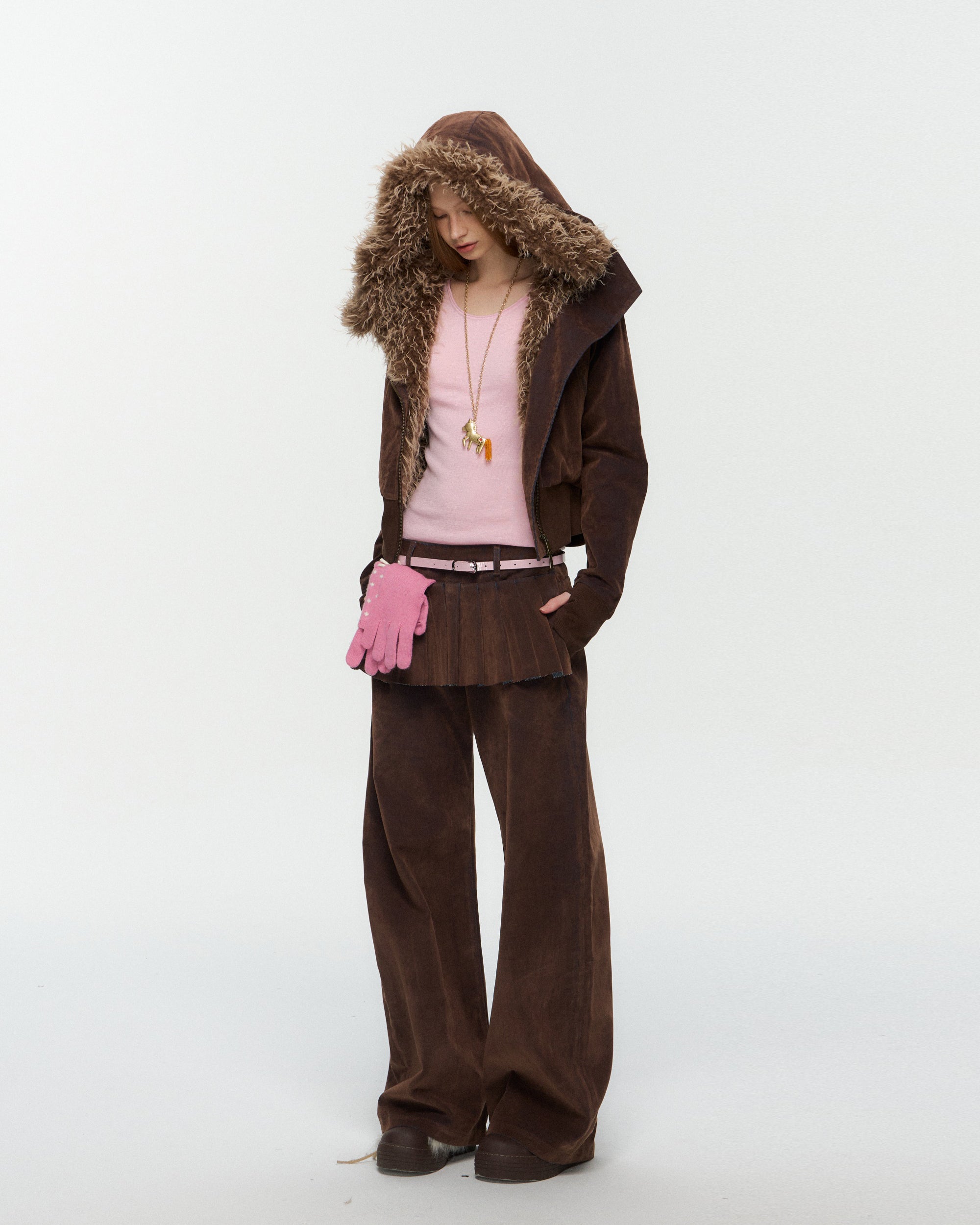 10AMSOTIIIIIIRED Frayed-Front Pleated Straight Jeans