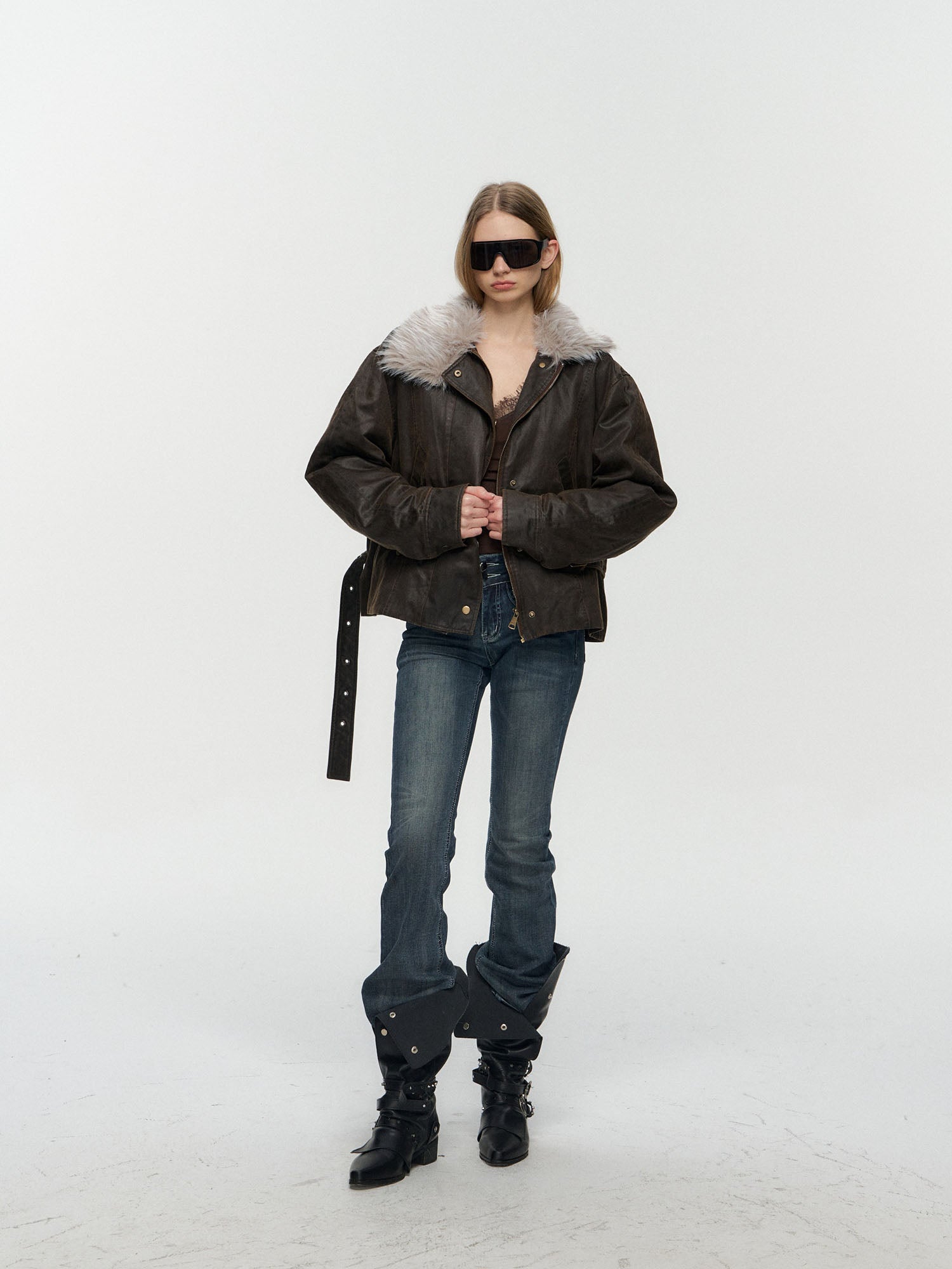 10AMSOTIIIIIIRED Detachable Down-Lined Belted Parka Jacket