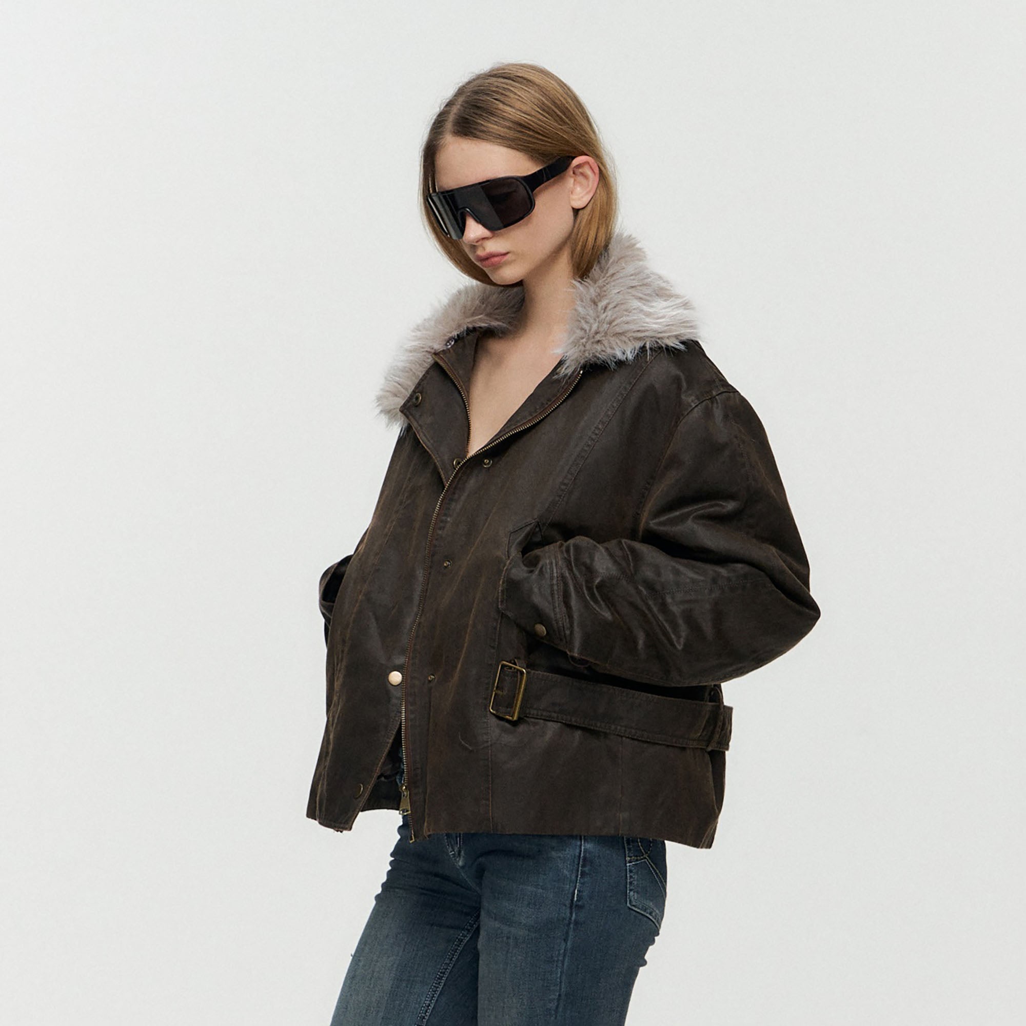 10AMSOTIIIIIIRED Detachable Down-Lined Belted Parka Jacket