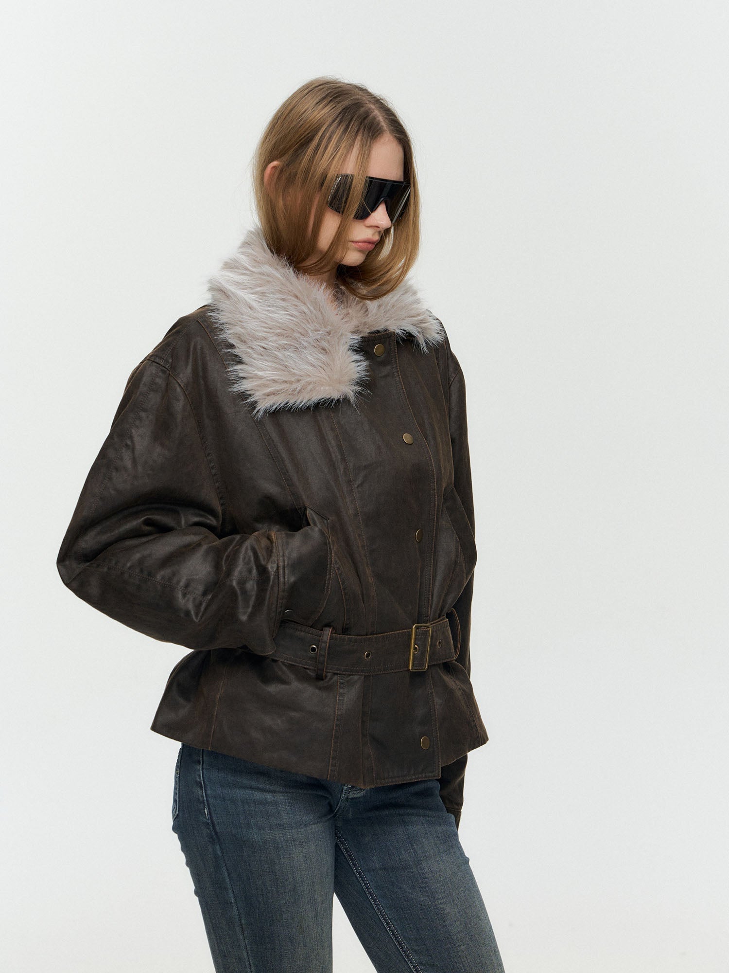 10AMSOTIIIIIIRED Detachable Down-Lined Belted Parka Jacket