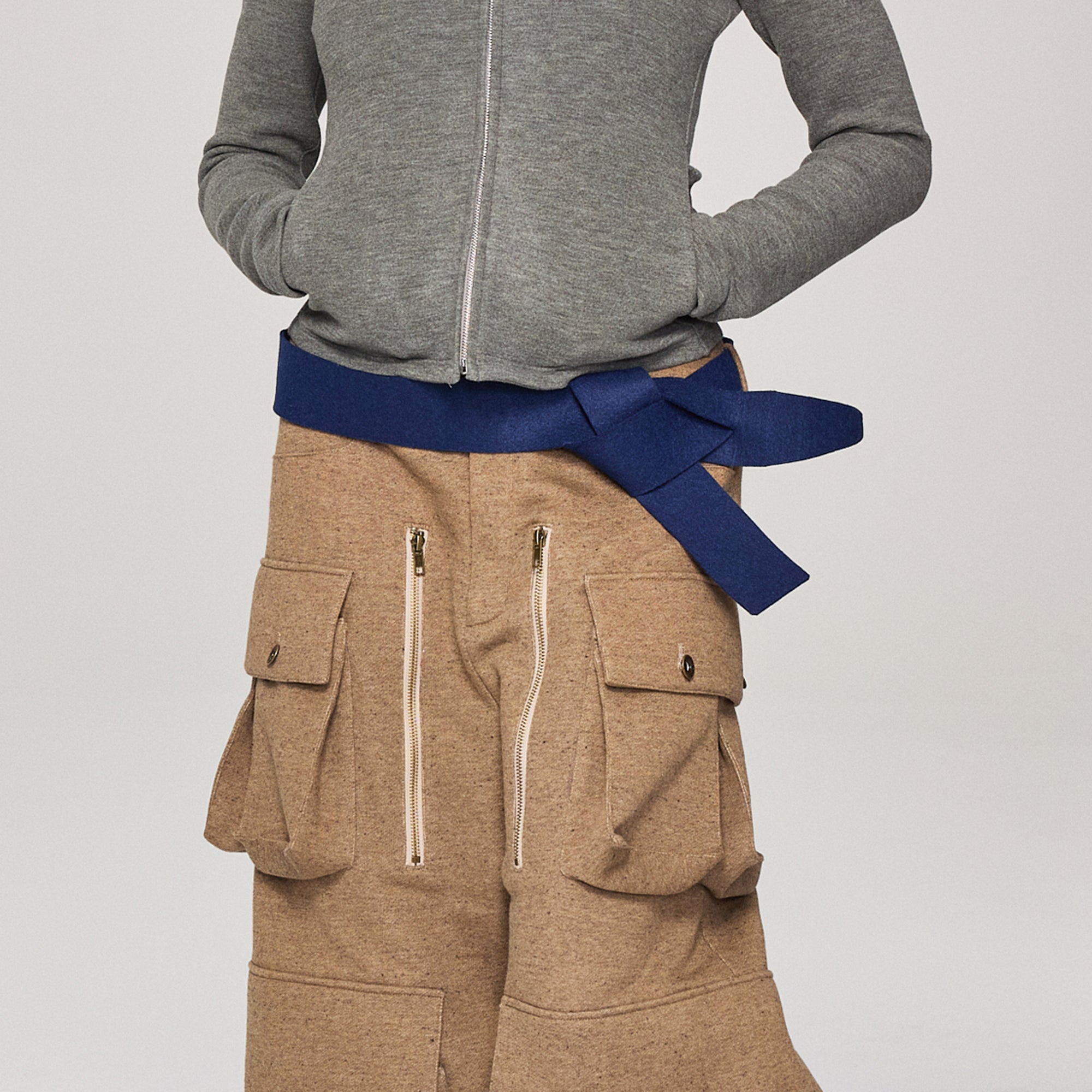 VERSION9 Wide Tie Wool-Blend Belt