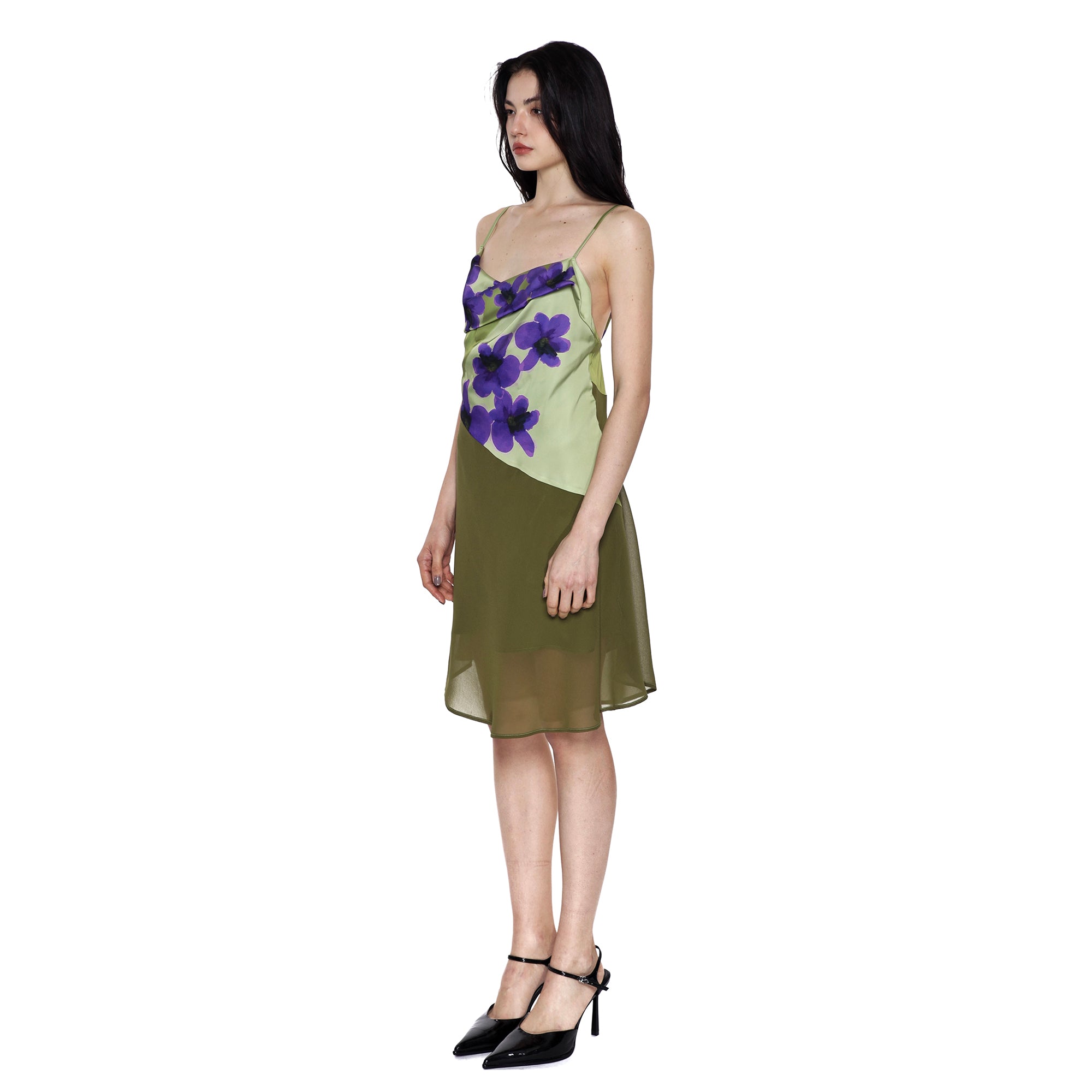 SCARLET SAGE Spliced Open-Back Tie Dress