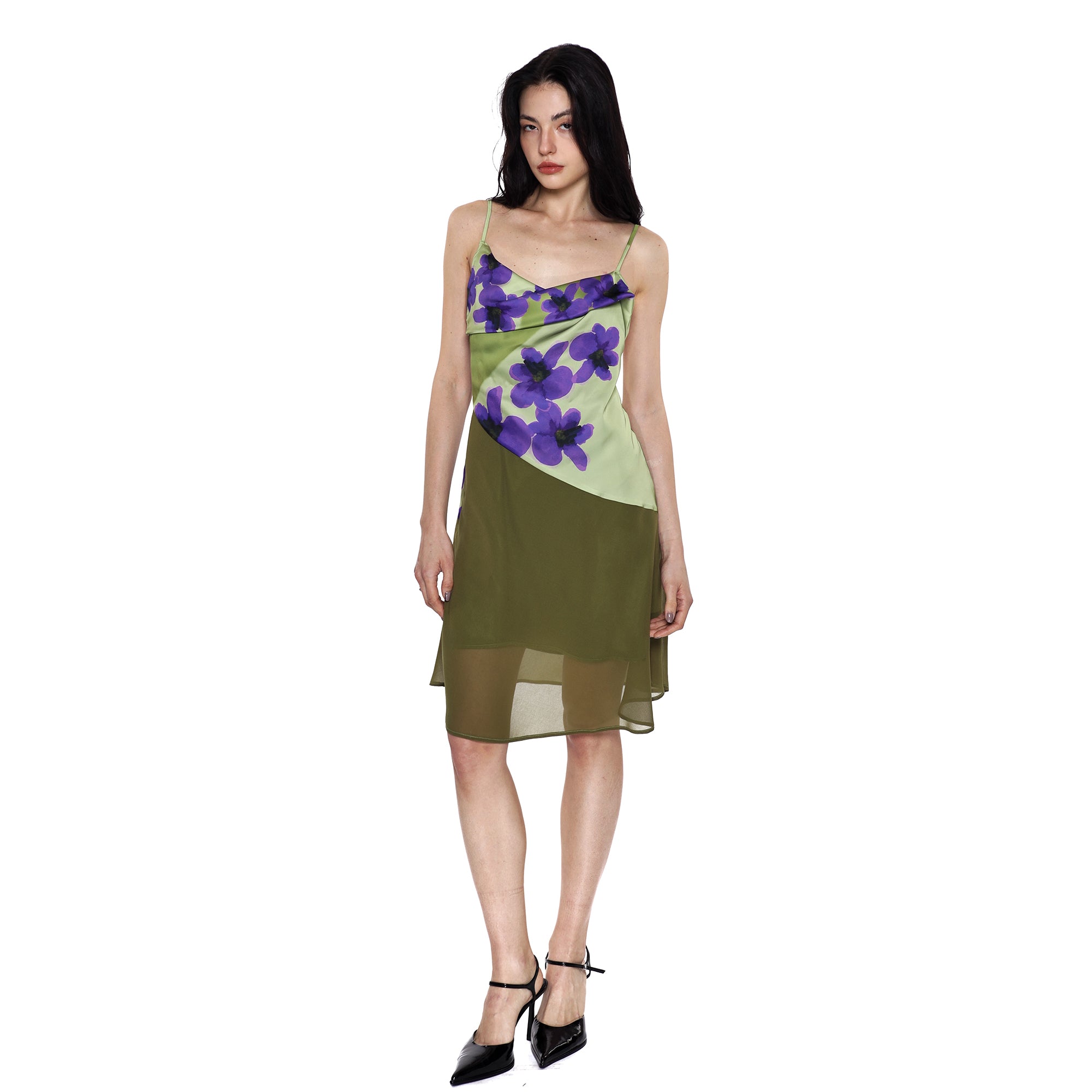 SCARLET SAGE Spliced Open-Back Tie Dress