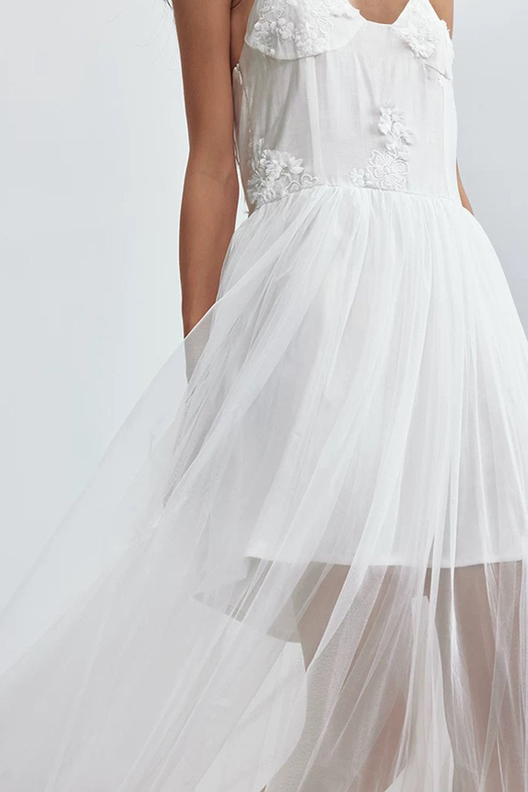 LAYERS Floral Embellished Halter Maxi Dress