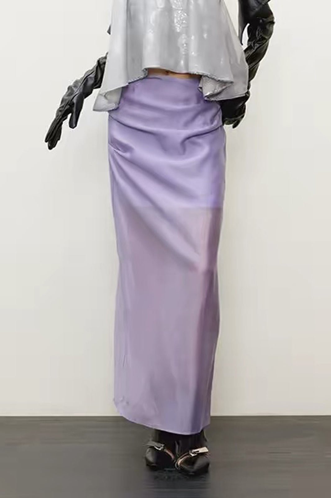 LAYERS Essential Draped Side-Slit Maxi Skirt