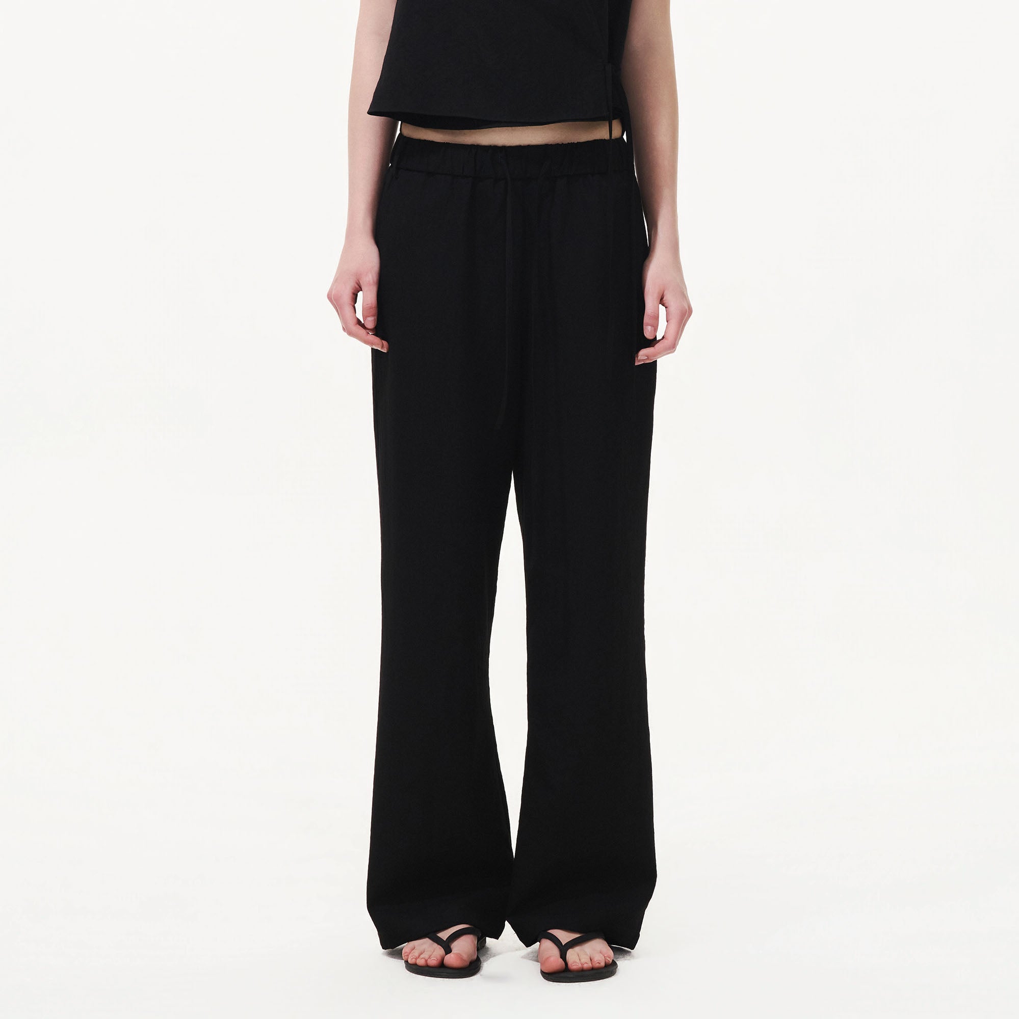 ARTIFICIAL WORLD Draped Drawstring Wide-Leg Pants