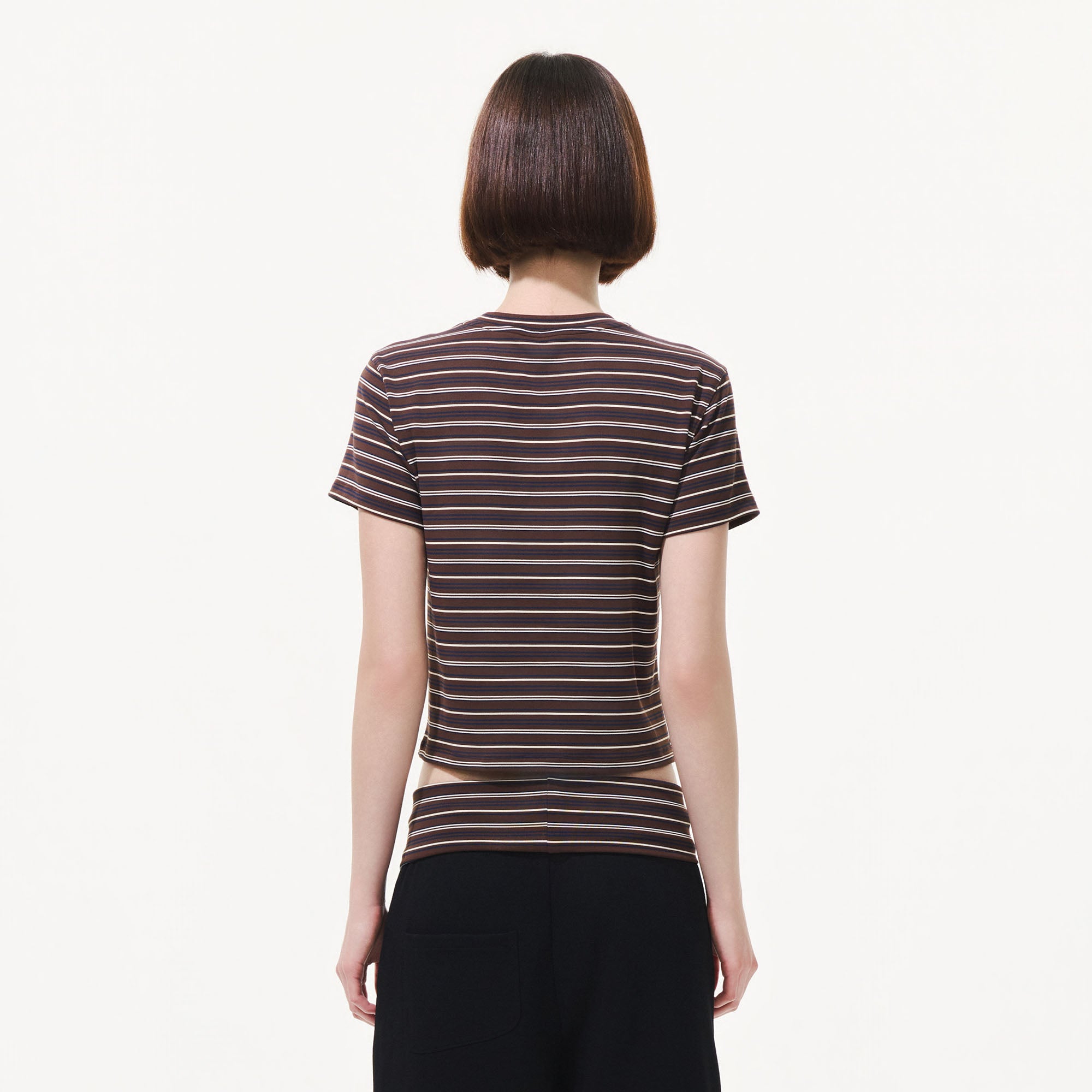 ARTIFICIAL WORLD Striped Tencel-Silk Tee