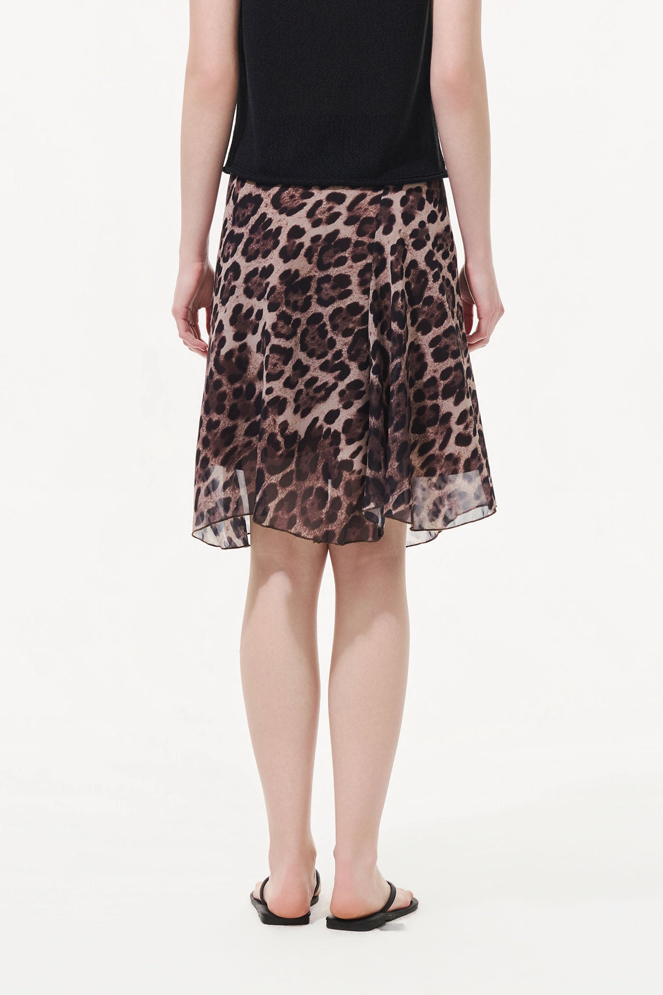 ARTIFICIAL WORLD Sheer Leopard Midi Skirt