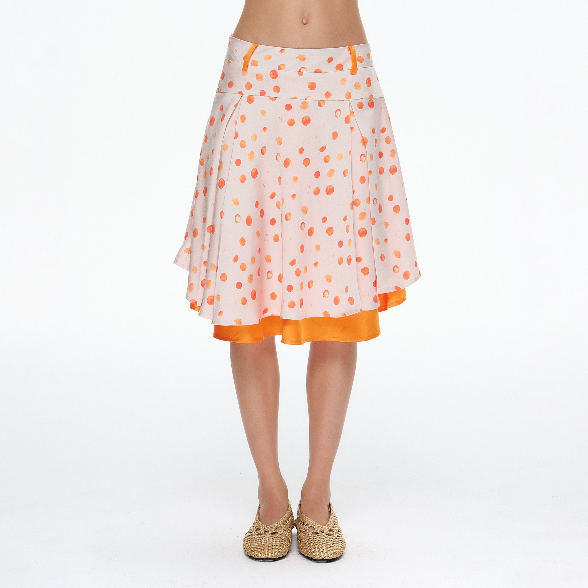 10AMSOTIIIIIIRED Polka Dot Double-Layer Midi Skirt