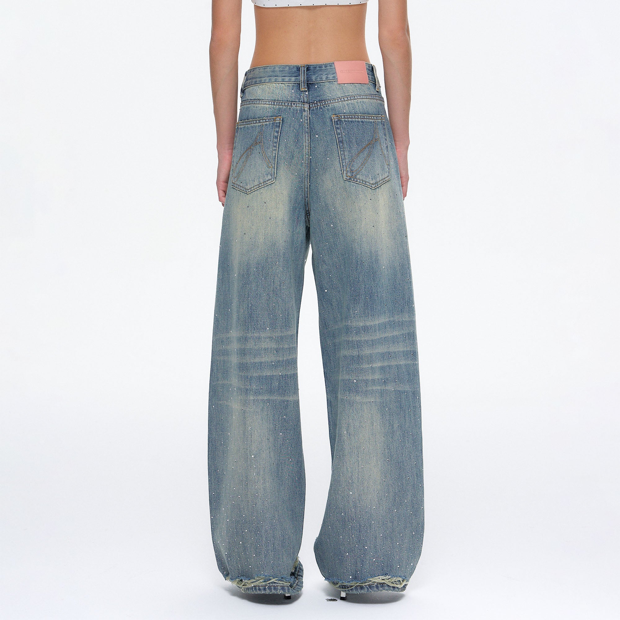 10AMSOTIIIIIIRED Distressed Diamond Oversized Jeans