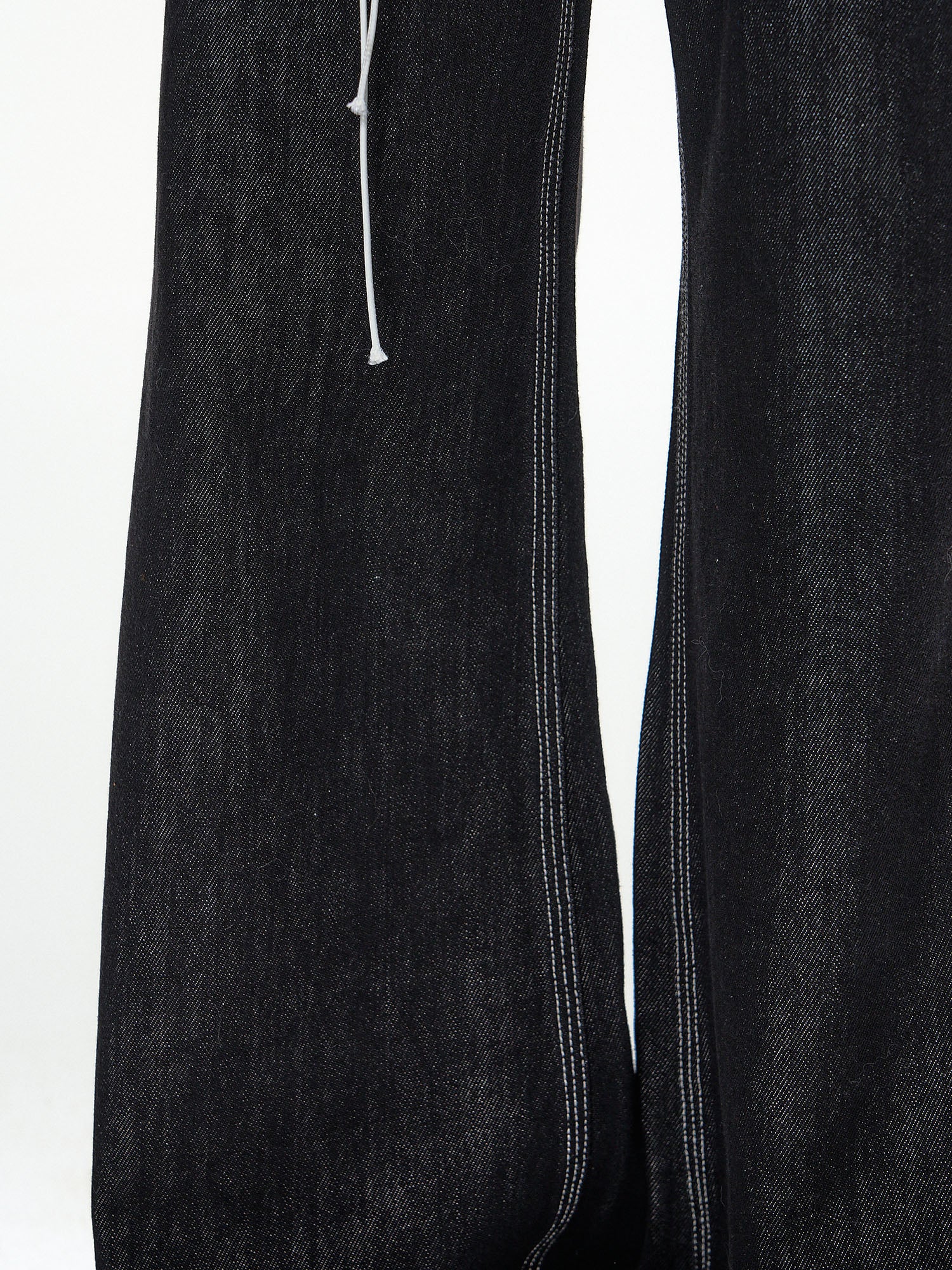 10AMSOTIIIIIIRED Contrast Drawstring Raw Wide-Leg Jeans