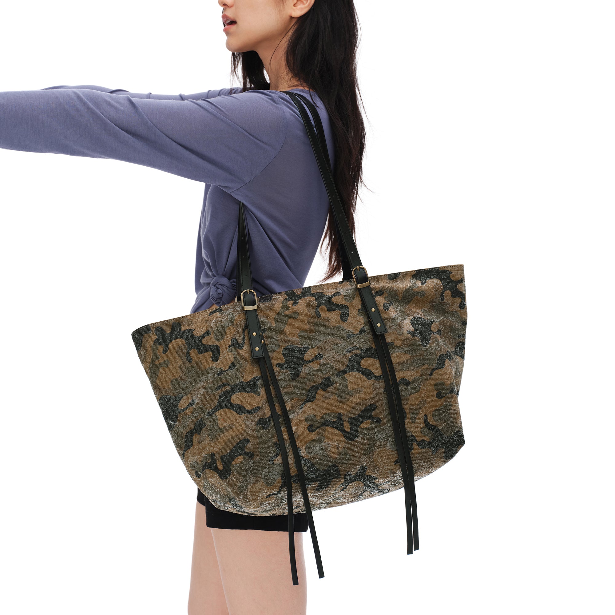 OINIMI Aged Camo Tote Shoulder Bag