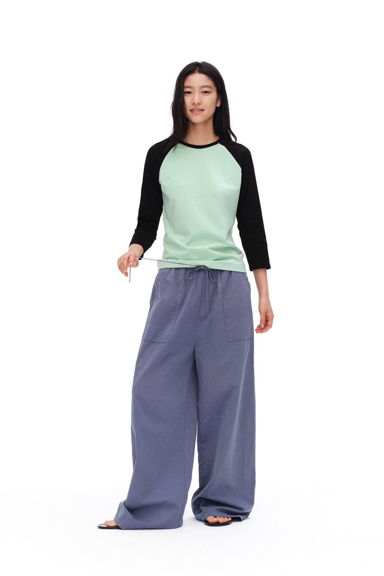 OINIMI Drawstring Wide-Leg Utility Pants