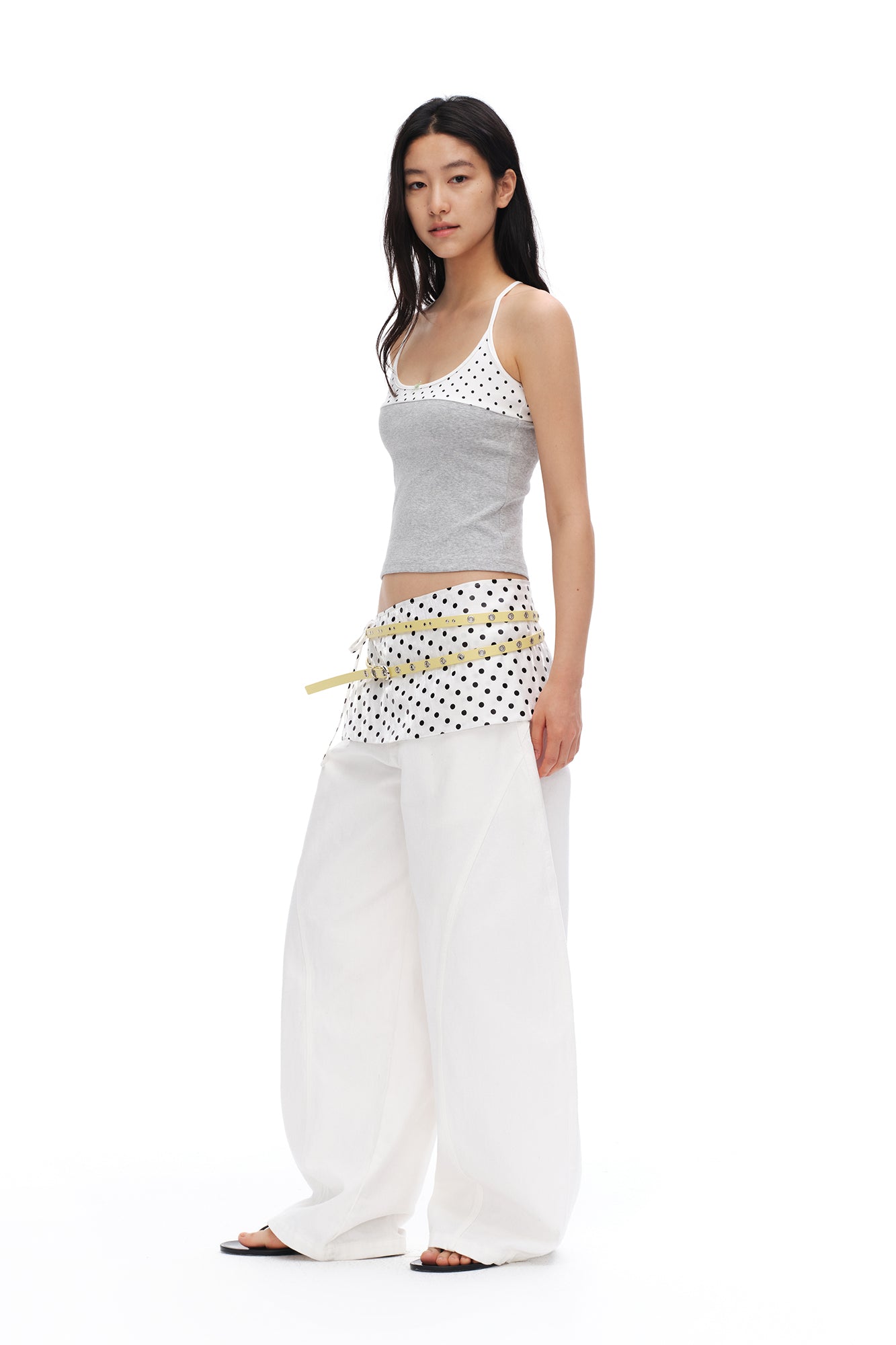 OINIMI Leather Grommet Skinny Belt