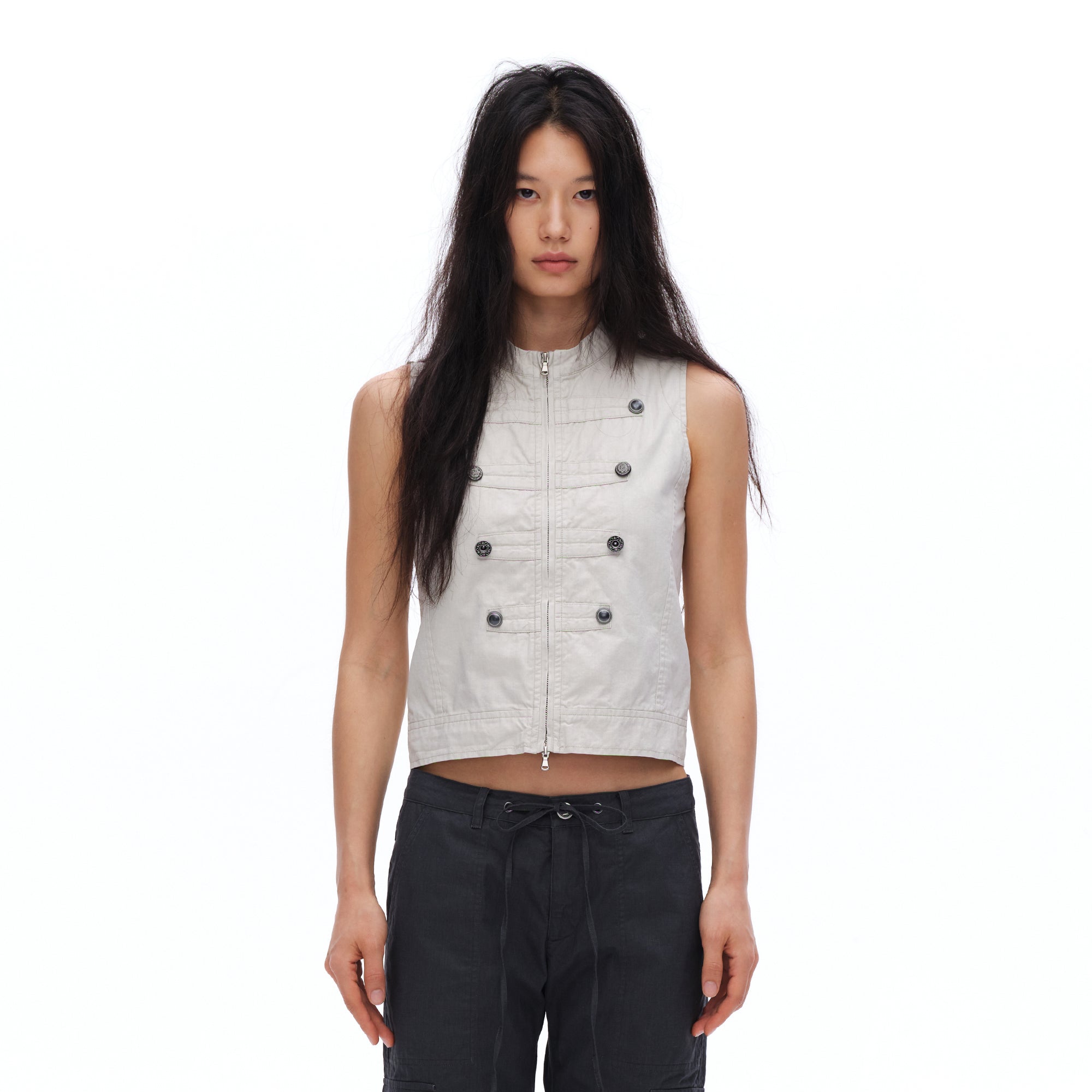 OINIMI Military Button Zip-Up Vest