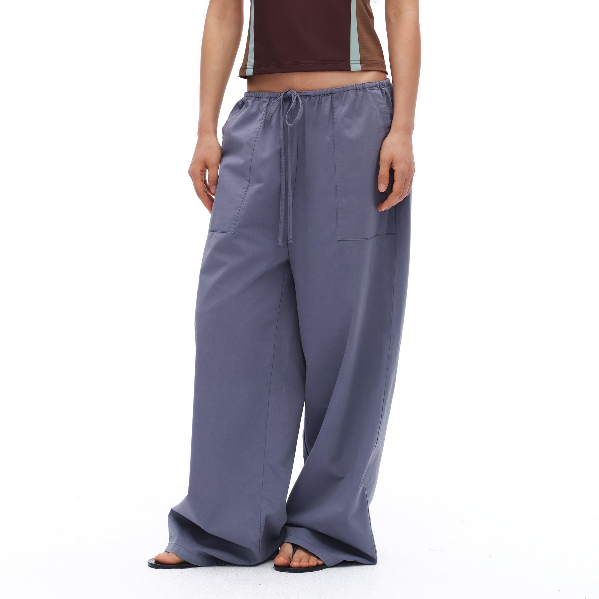 OINIMI Drawstring Wide-Leg Utility Pants