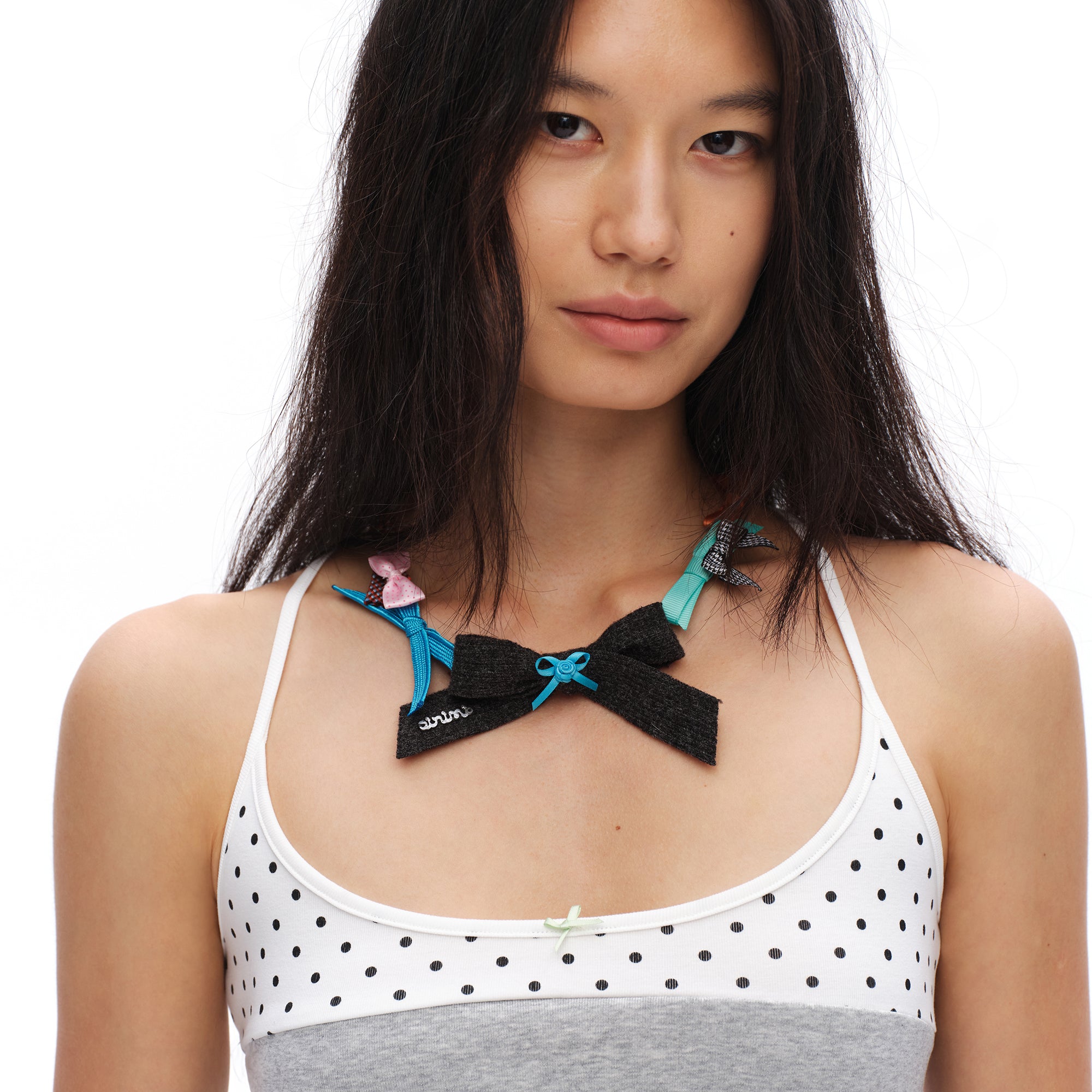 OINIMI Mixed Ribbon Bow Necklace