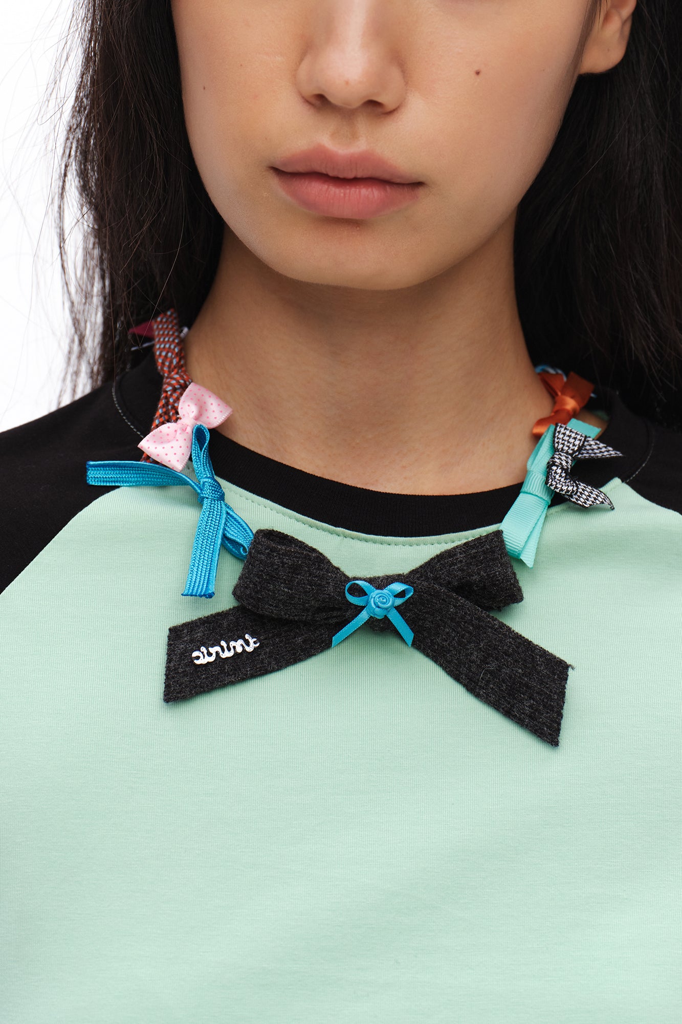 OINIMI Mixed Ribbon Bow Necklace