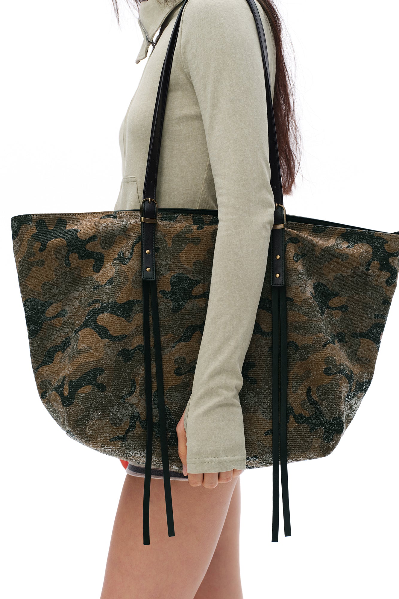 OINIMI Aged Camo Tote Shoulder Bag