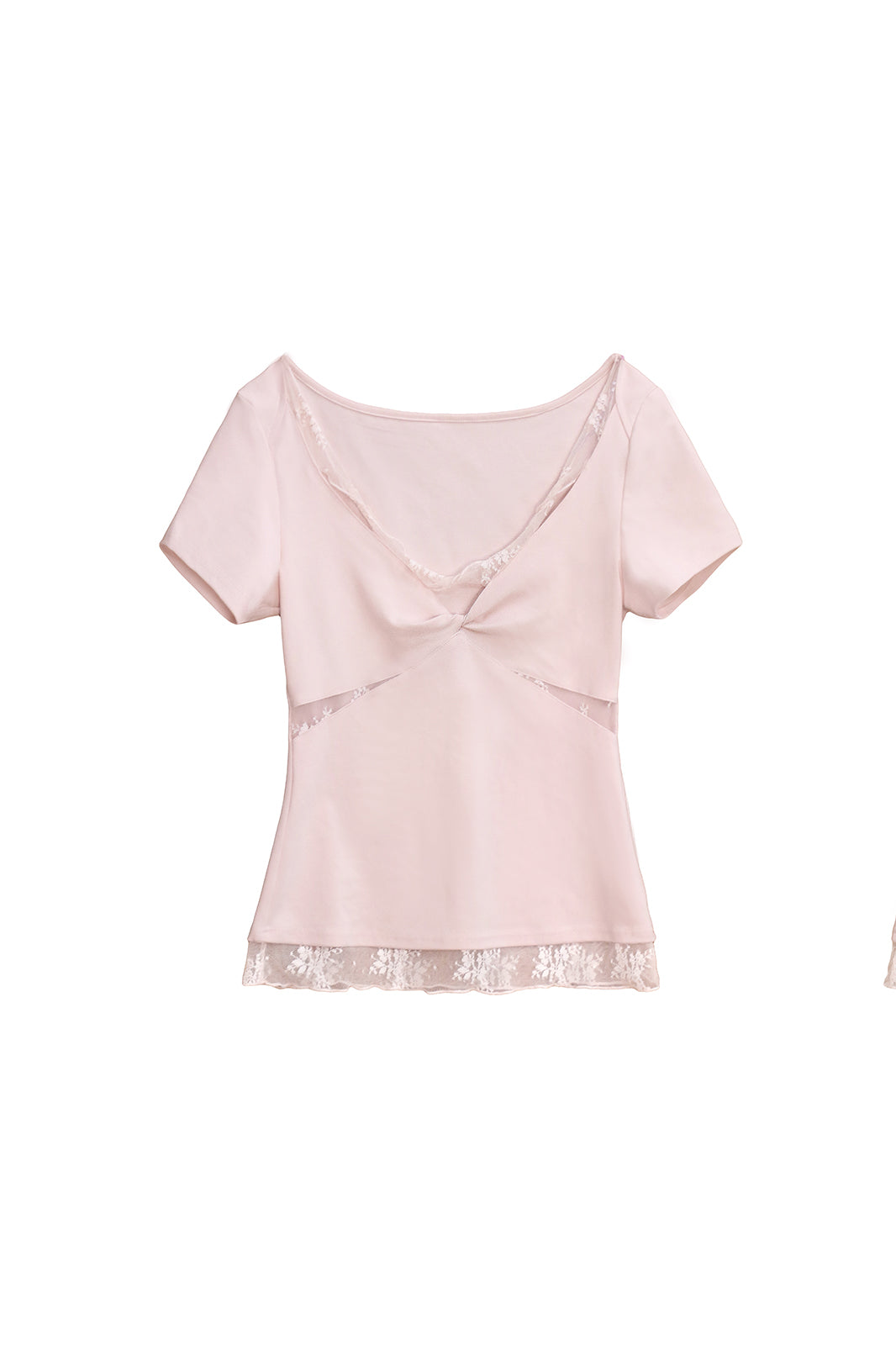 THE NEVERMORE Spliced Lace Twist-Front T-Shirt