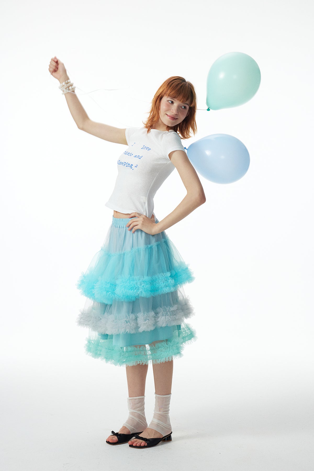 HSUSE Layered Ombré Mesh Cake Skirt