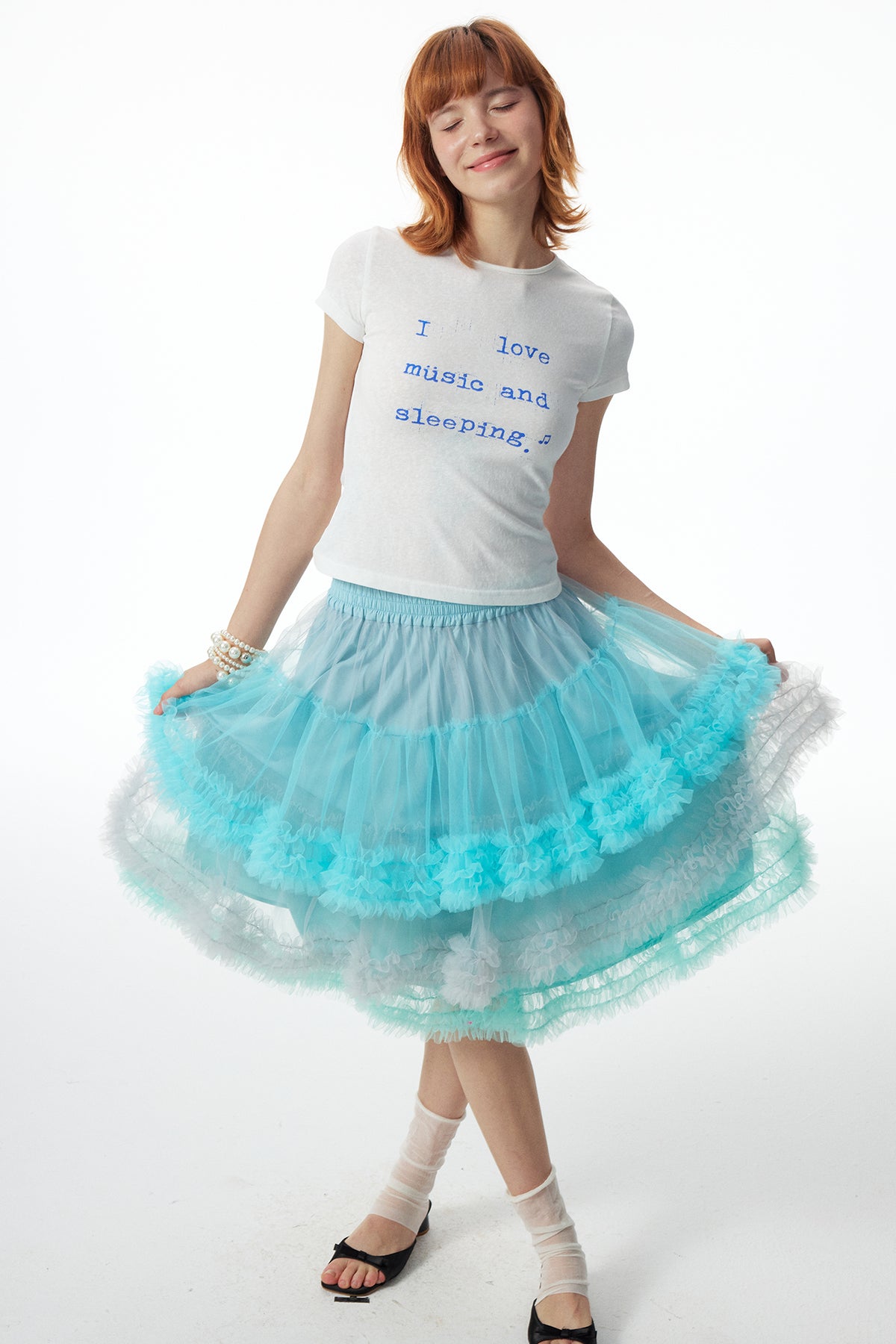 HSUSE Layered Ombré Mesh Cake Skirt