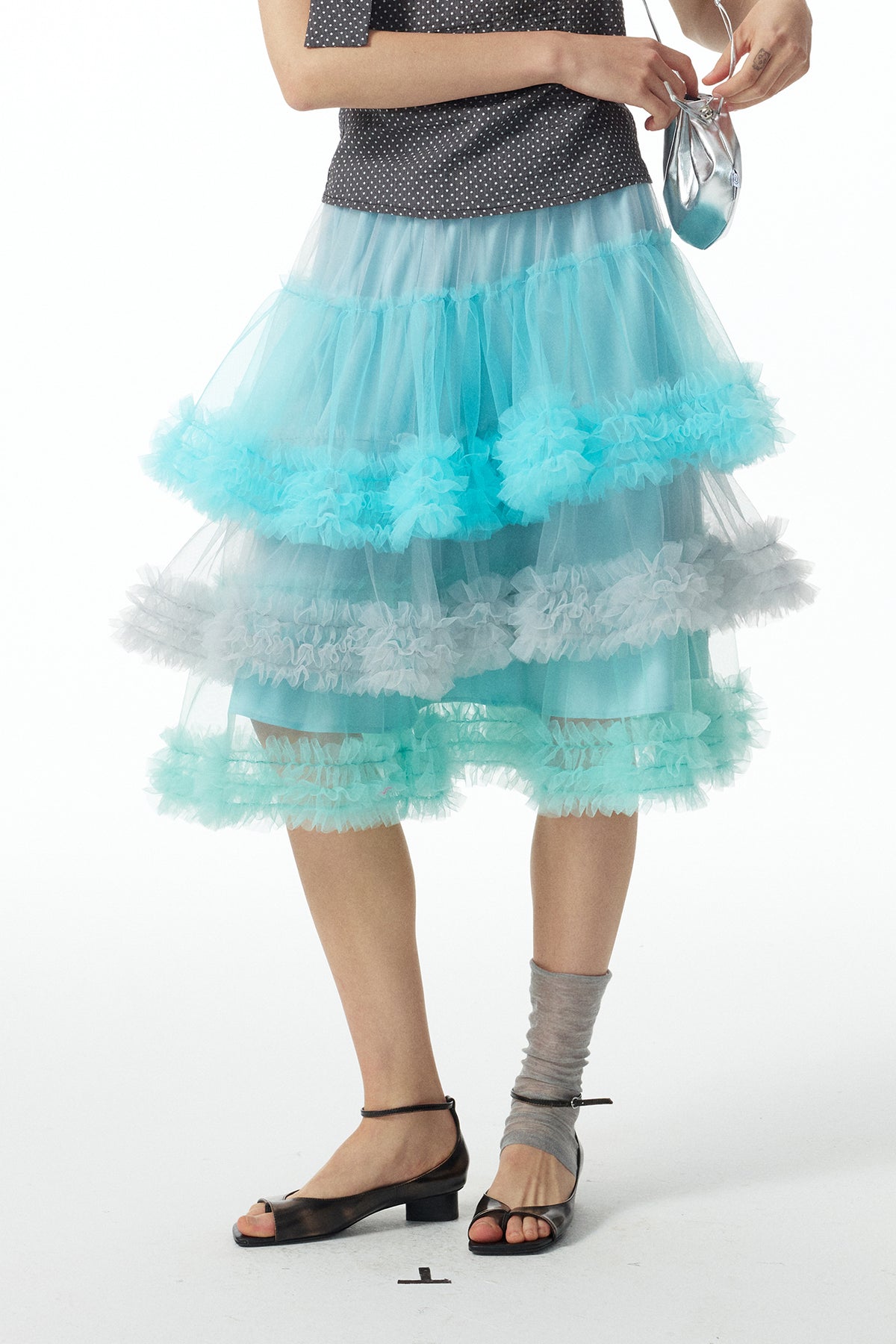HSUSE Layered Ombré Mesh Cake Skirt
