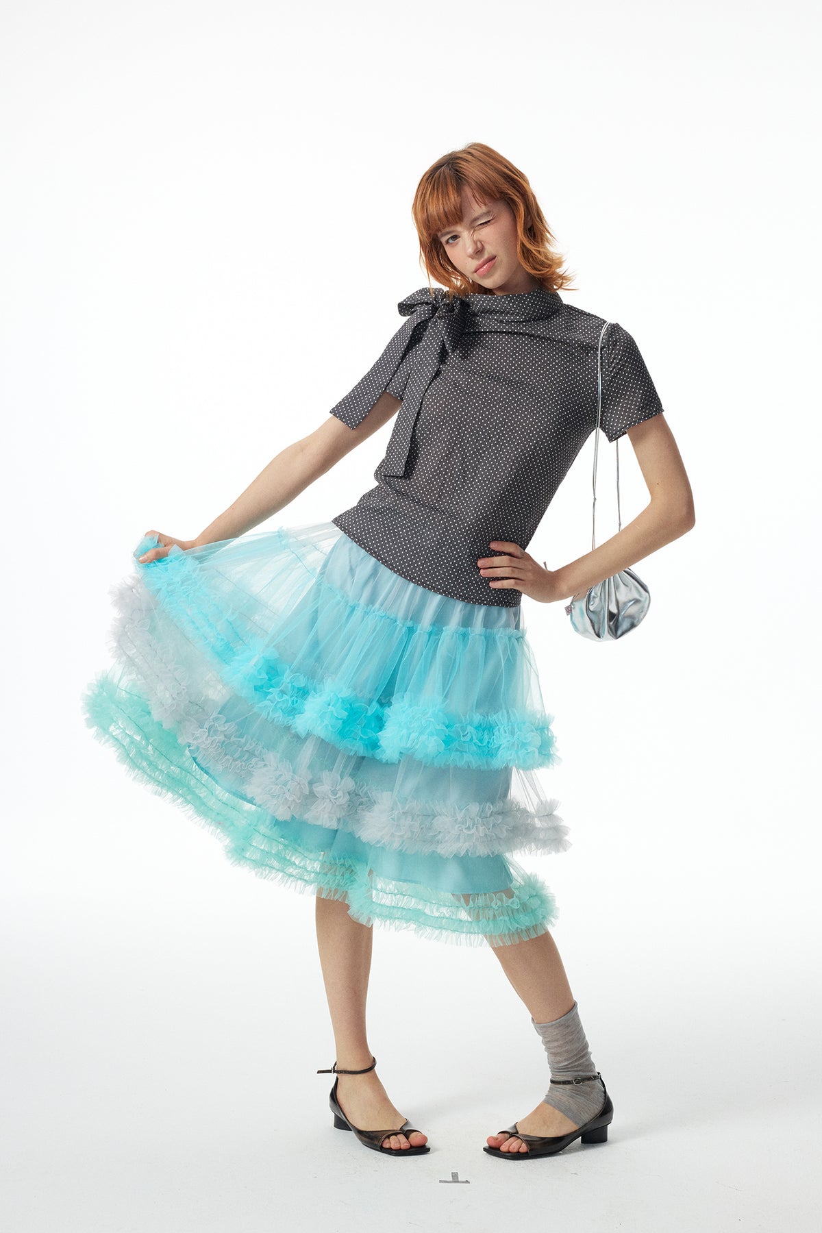HSUSE Layered Ombré Mesh Cake Skirt