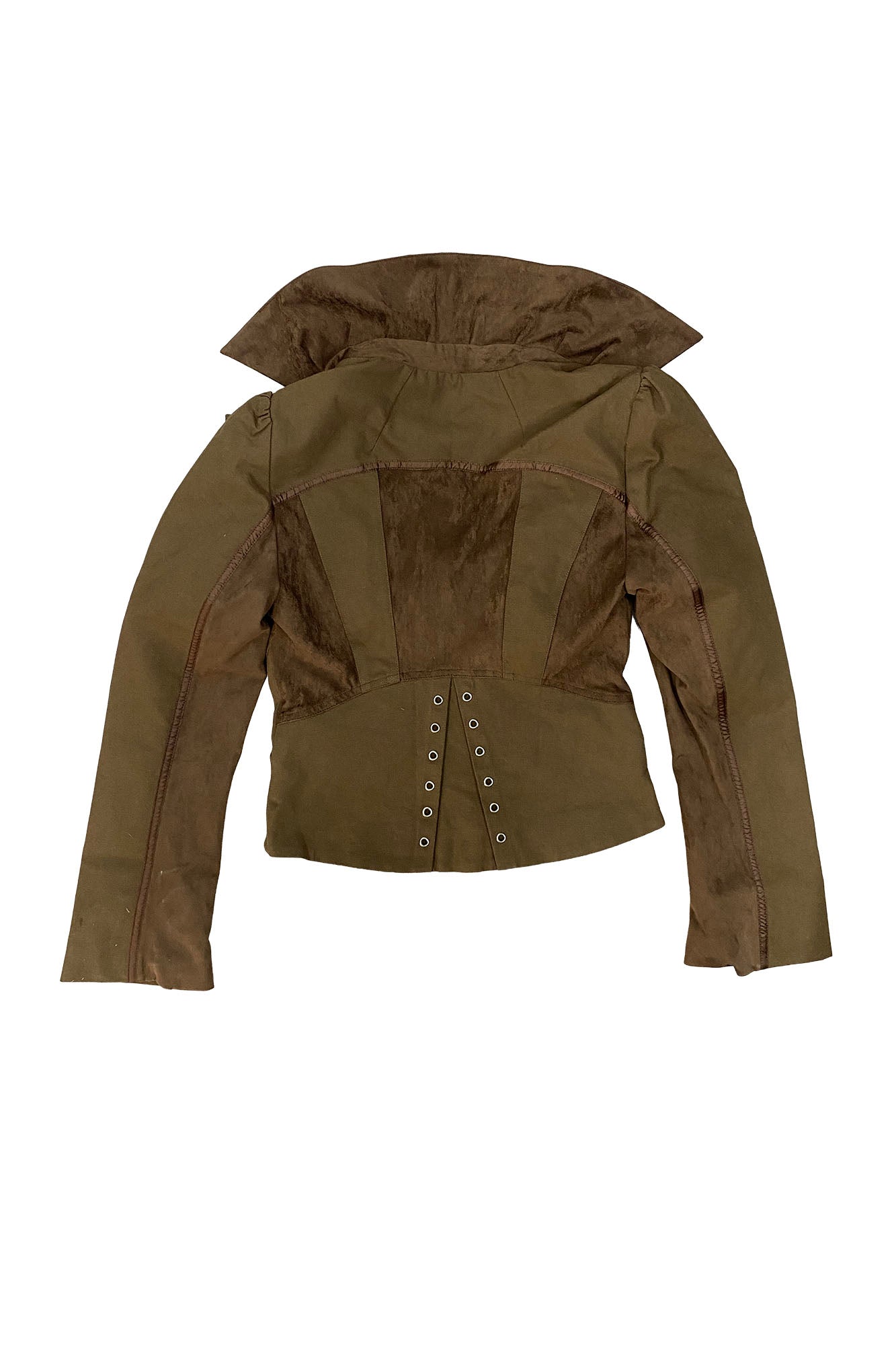 FAYCHUI Retro Pleated Ruffle Collar Jacket