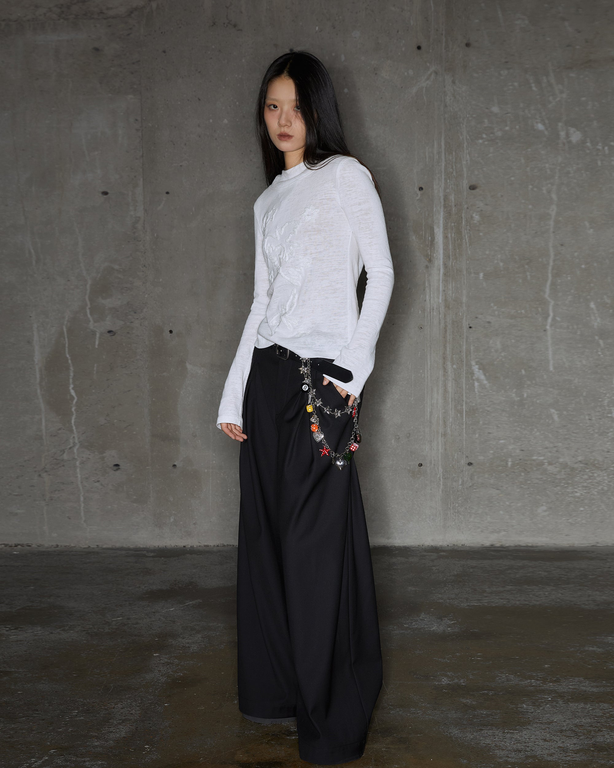 CONFUN Classic Pleated Wide-Leg Trousers