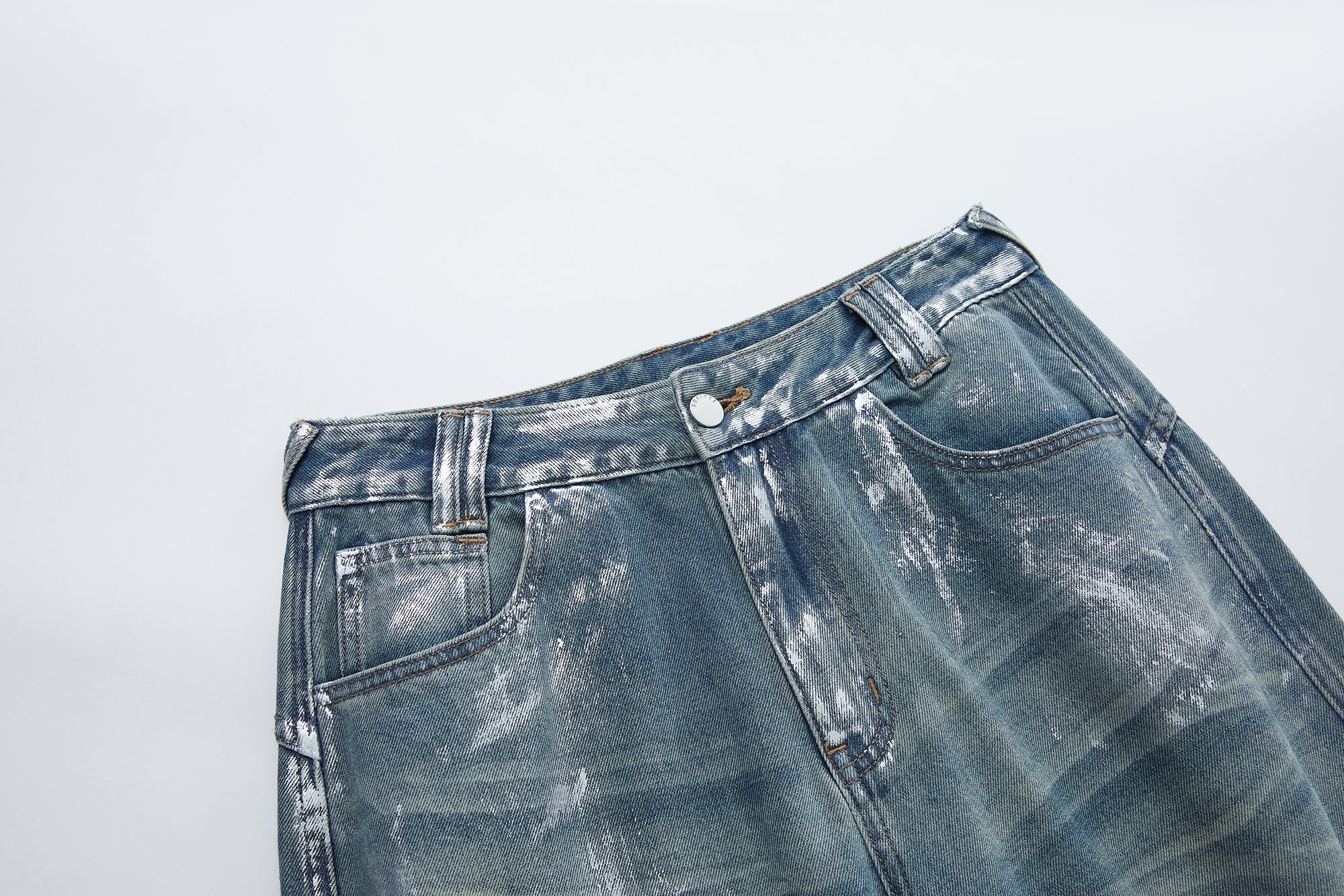 SOFITTE Foil Glaze Washed Wide-Leg Jeans