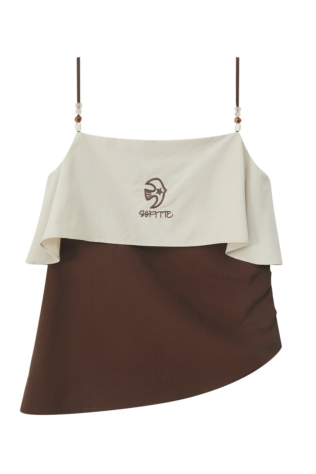 SOFITTE Beaded Strap Contrast Layered Top
