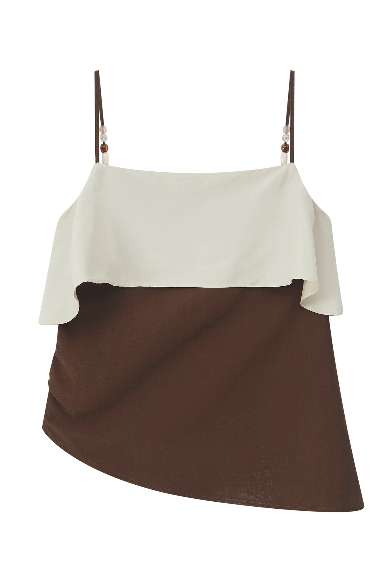 SOFITTE Beaded Strap Contrast Layered Top