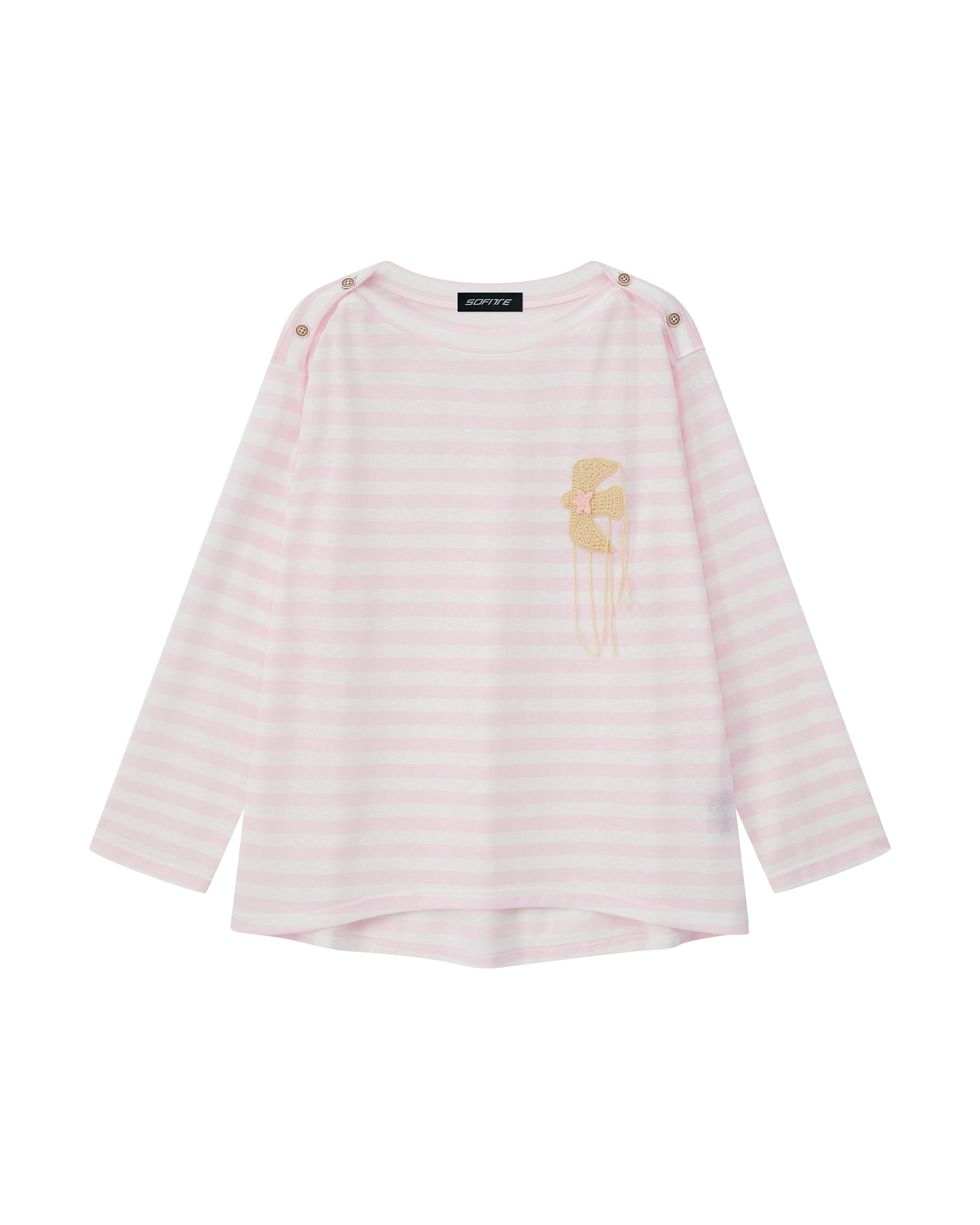 SOFITTE Striped Crochet Graphics Long-Sleeve Tee