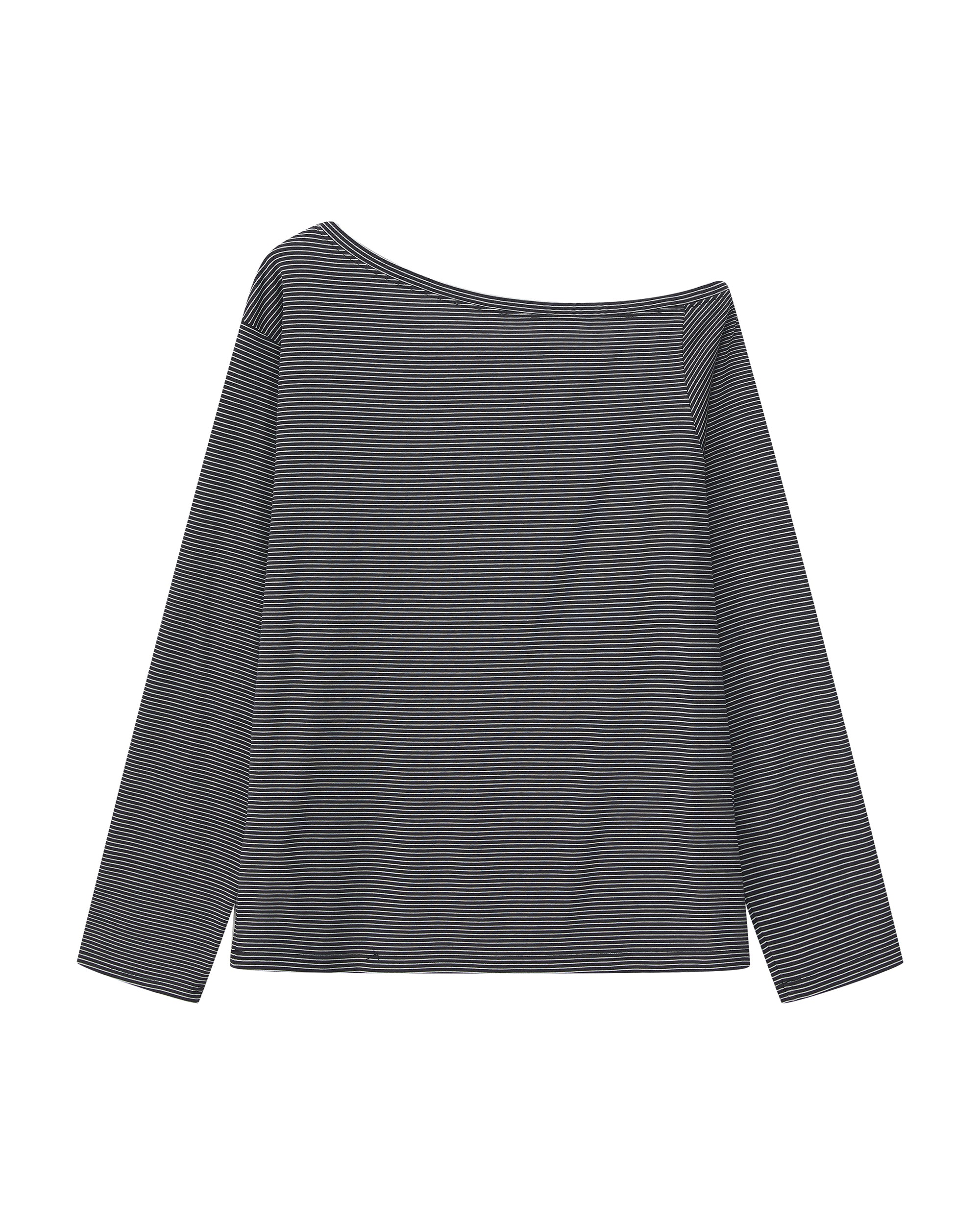SOFITTE Off-Shoulder Striped Drape Tee