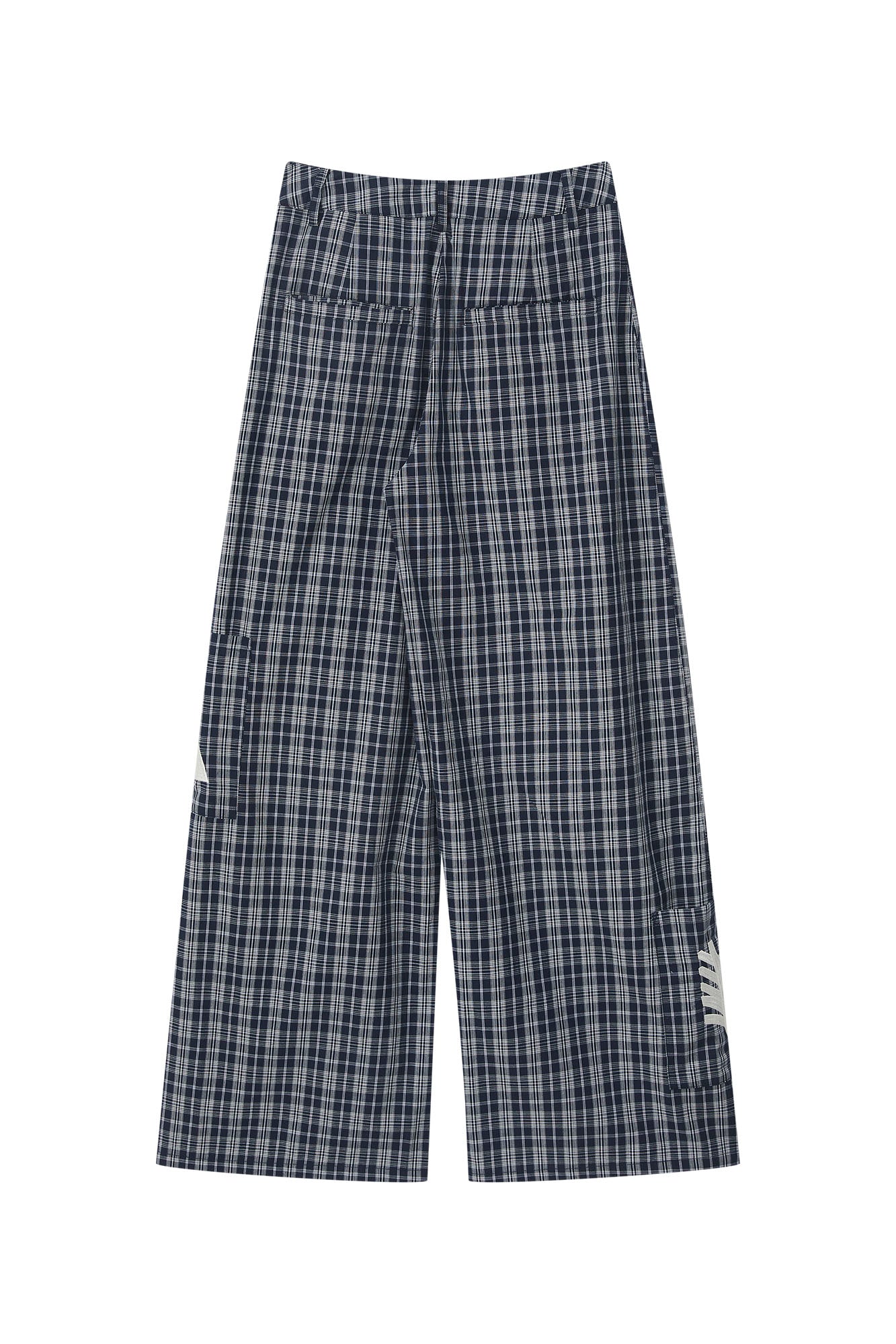 SOFITTE Plaid Pleats Patch Straight-Leg Pants