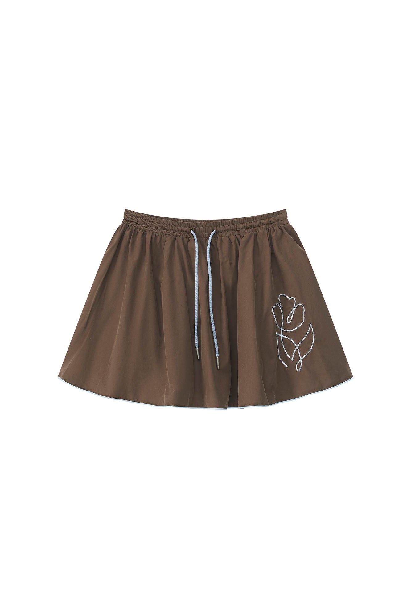 SOFITTE Contrast-Trim Floral Embroidered Mini Skirt