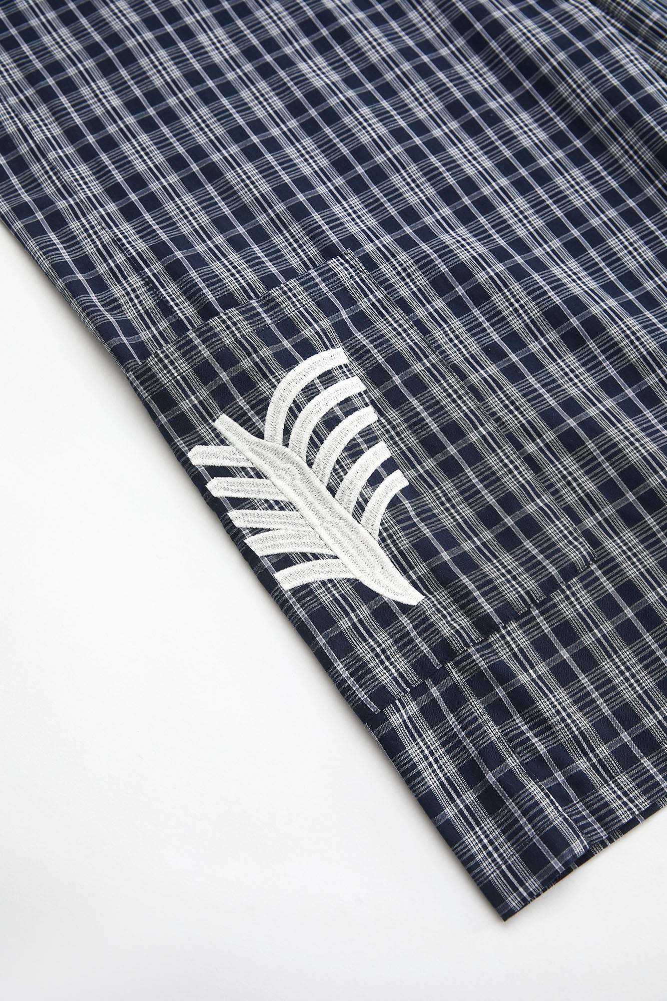 SOFITTE Plaid Pleats Patch Straight-Leg Pants