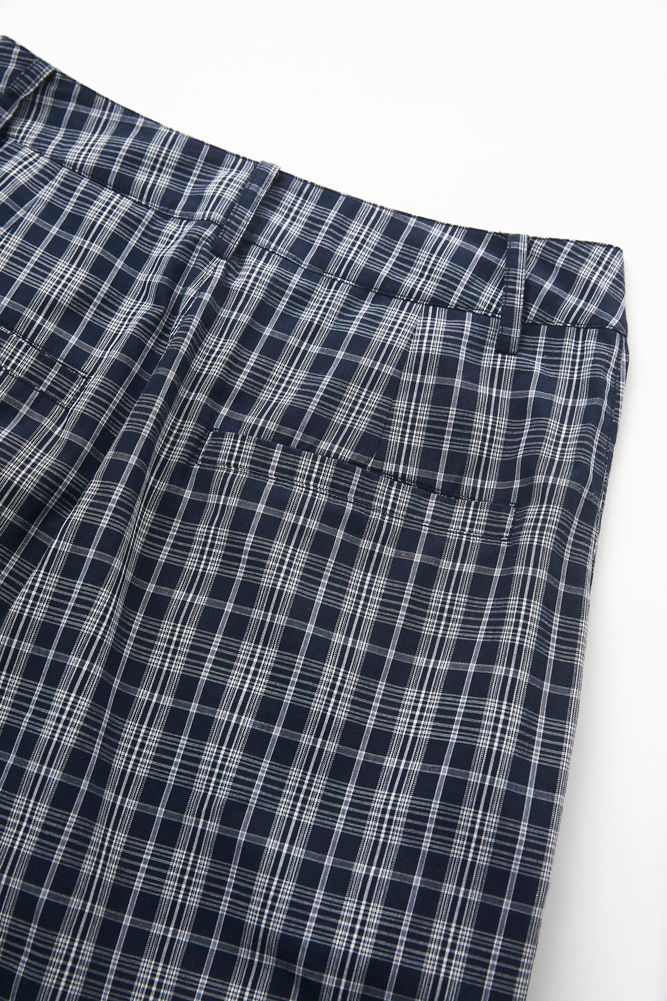 SOFITTE Plaid Pleats Patch Straight-Leg Pants
