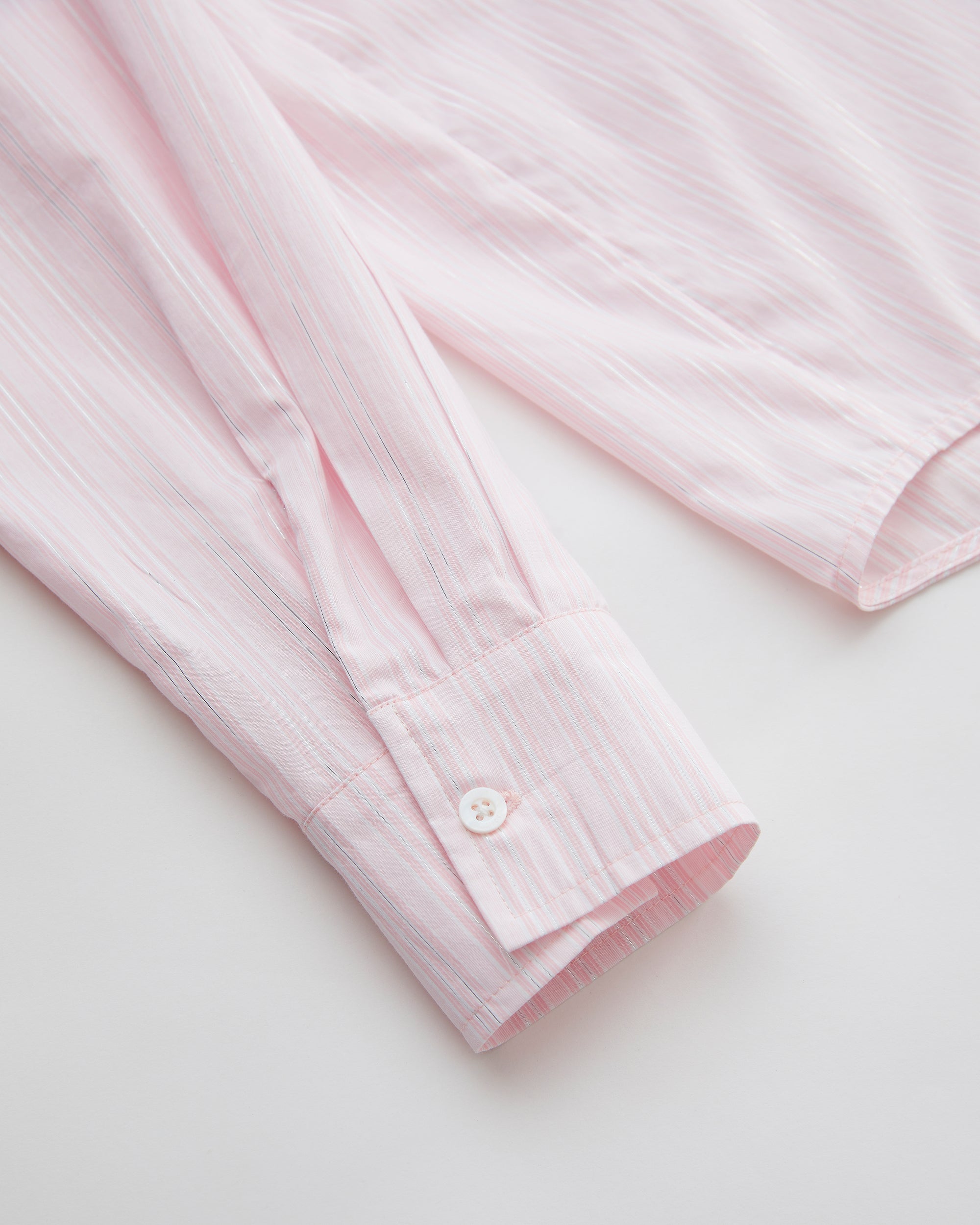 SOFITTE Striped Ruffle Placket Shirt