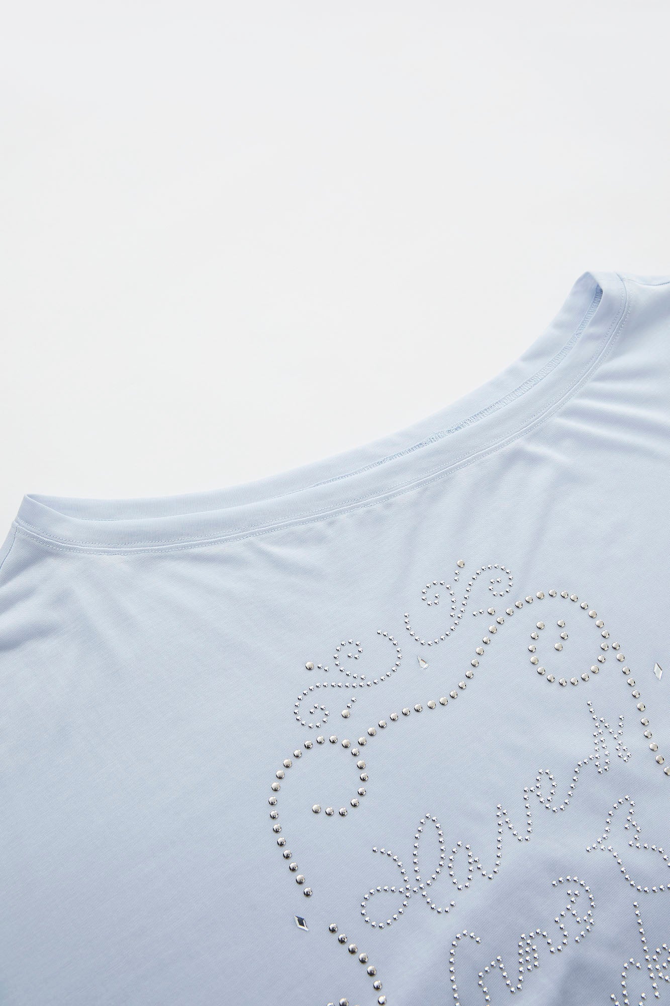 SOFITTE Off-Shoulder Studded Graphic Tee
