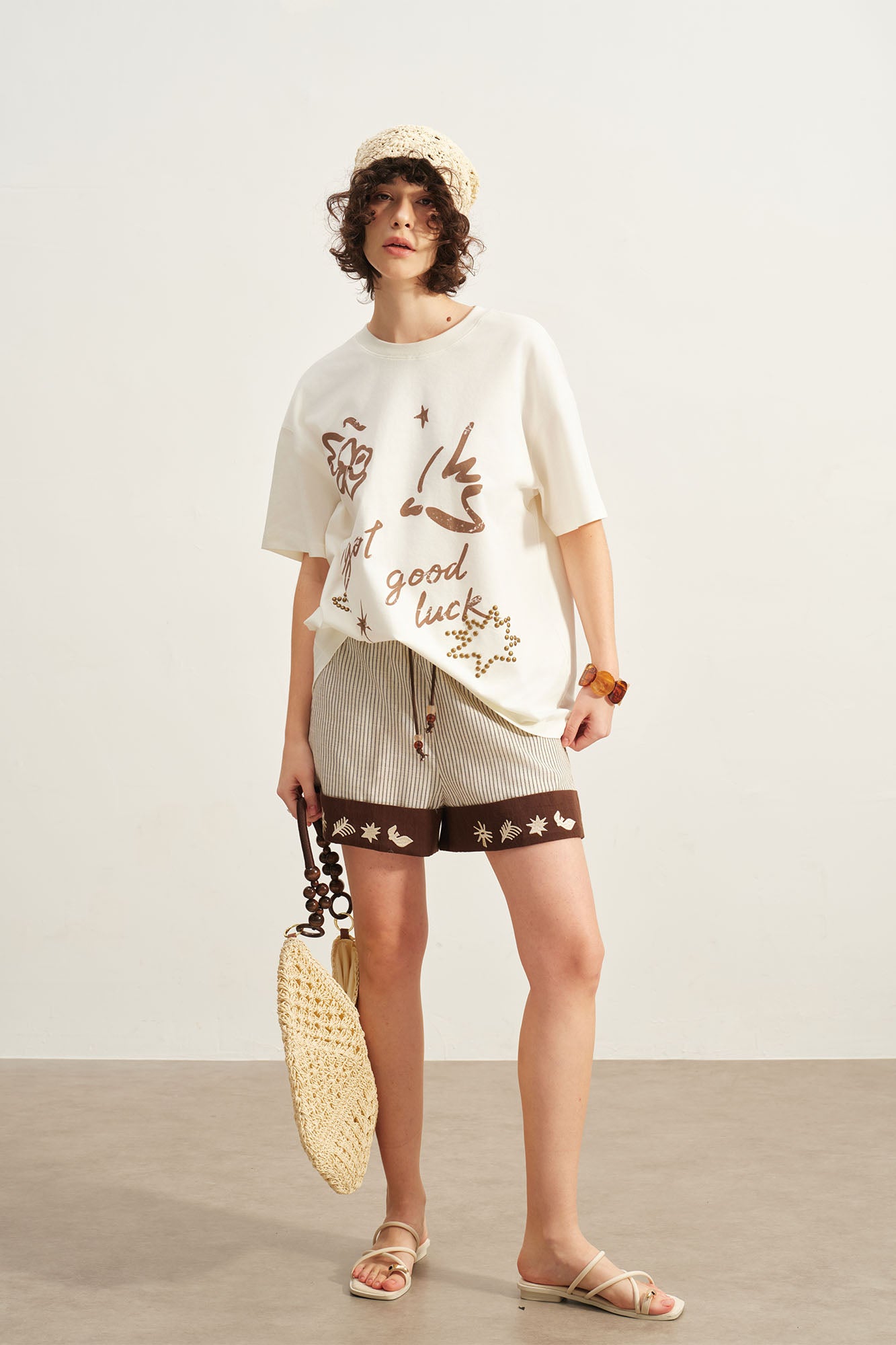 SOFITTE Striped Embroidered Tencel-Linen Shorts