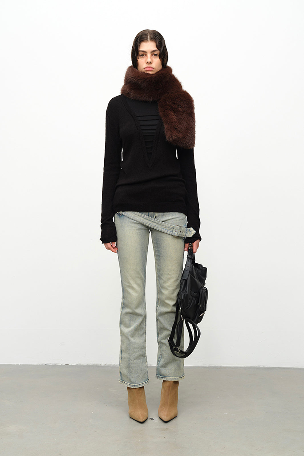 DOTYEARS Wool-Blend Deep V-Neck Sweater