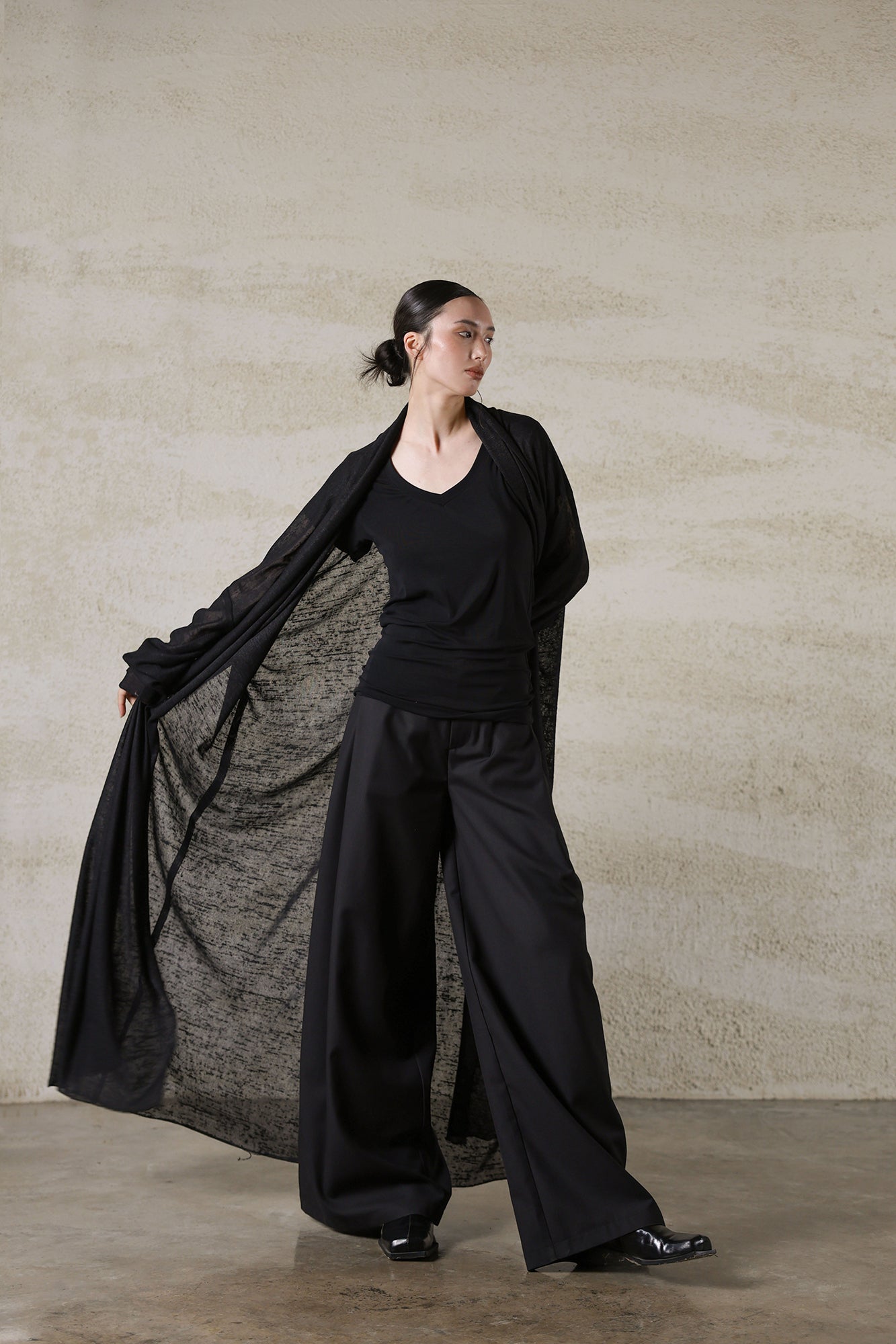 WUHEYIZUO Essential Side-Pleated Wide-Leg Pants