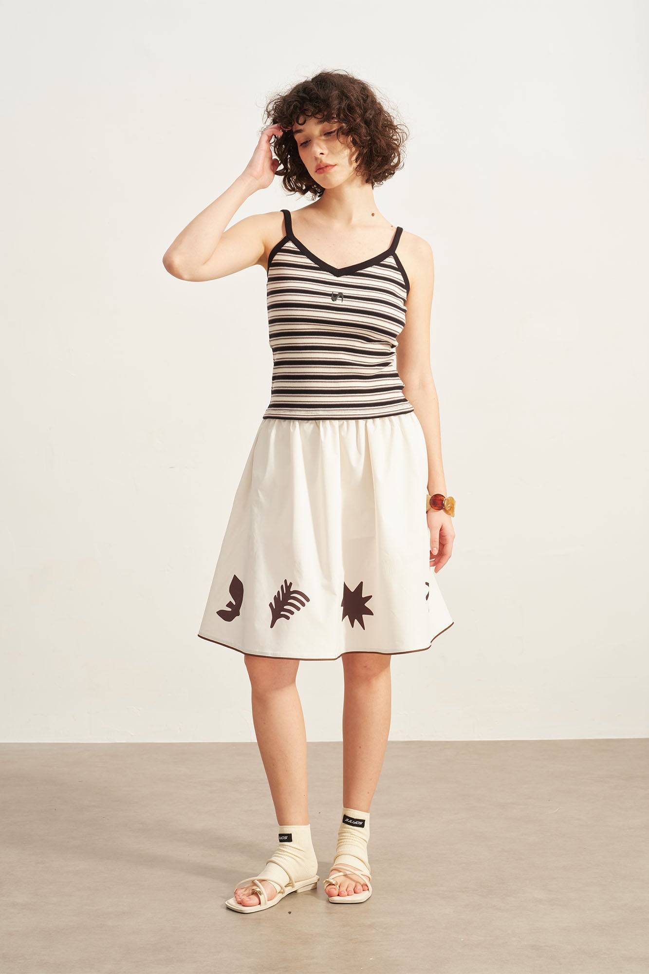 SOFITTE Contrast Motif Mini Skirt