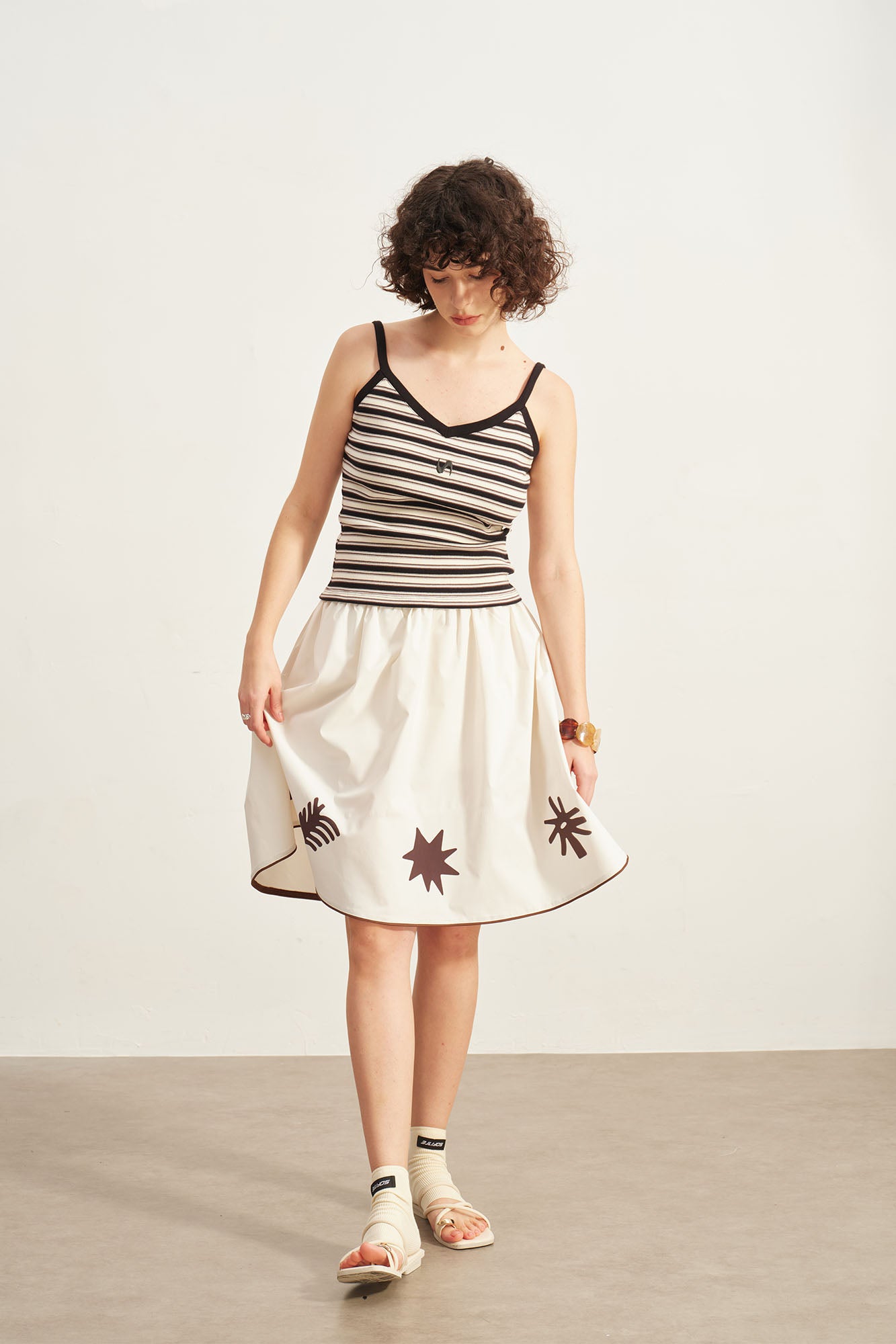 SOFITTE Contrast Motif Mini Skirt