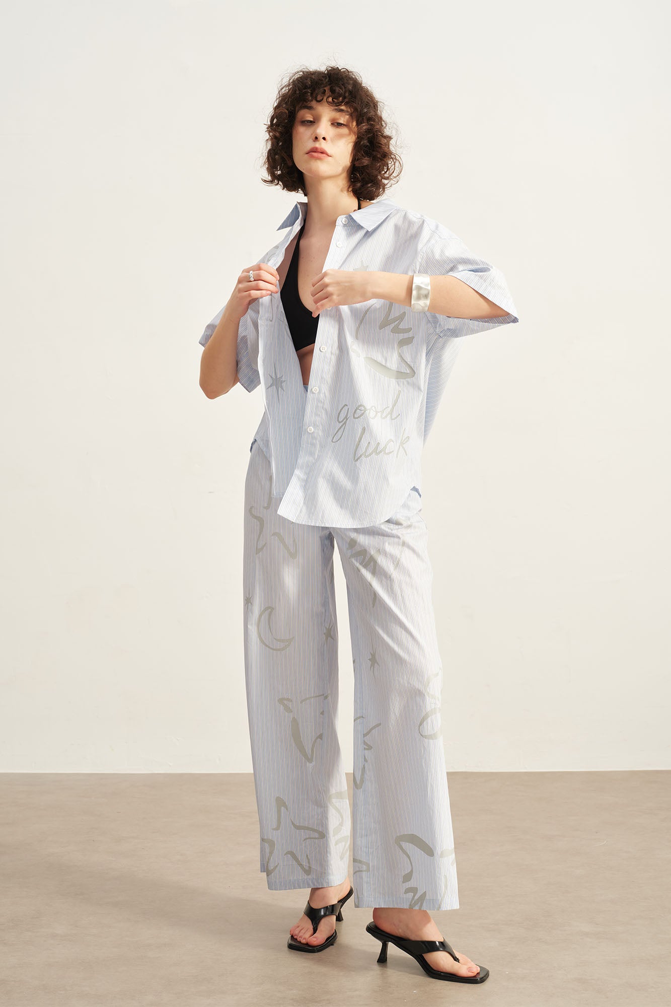 SOFITTE Striped Graphic Straight-Leg Pants