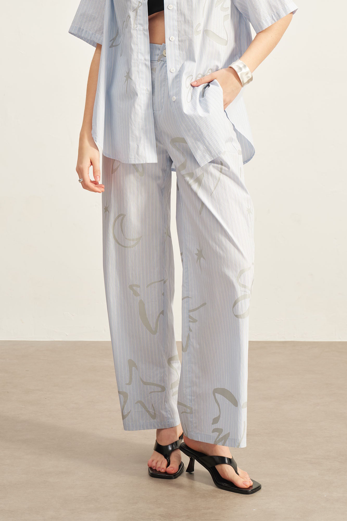 SOFITTE Striped Graphic Straight-Leg Pants