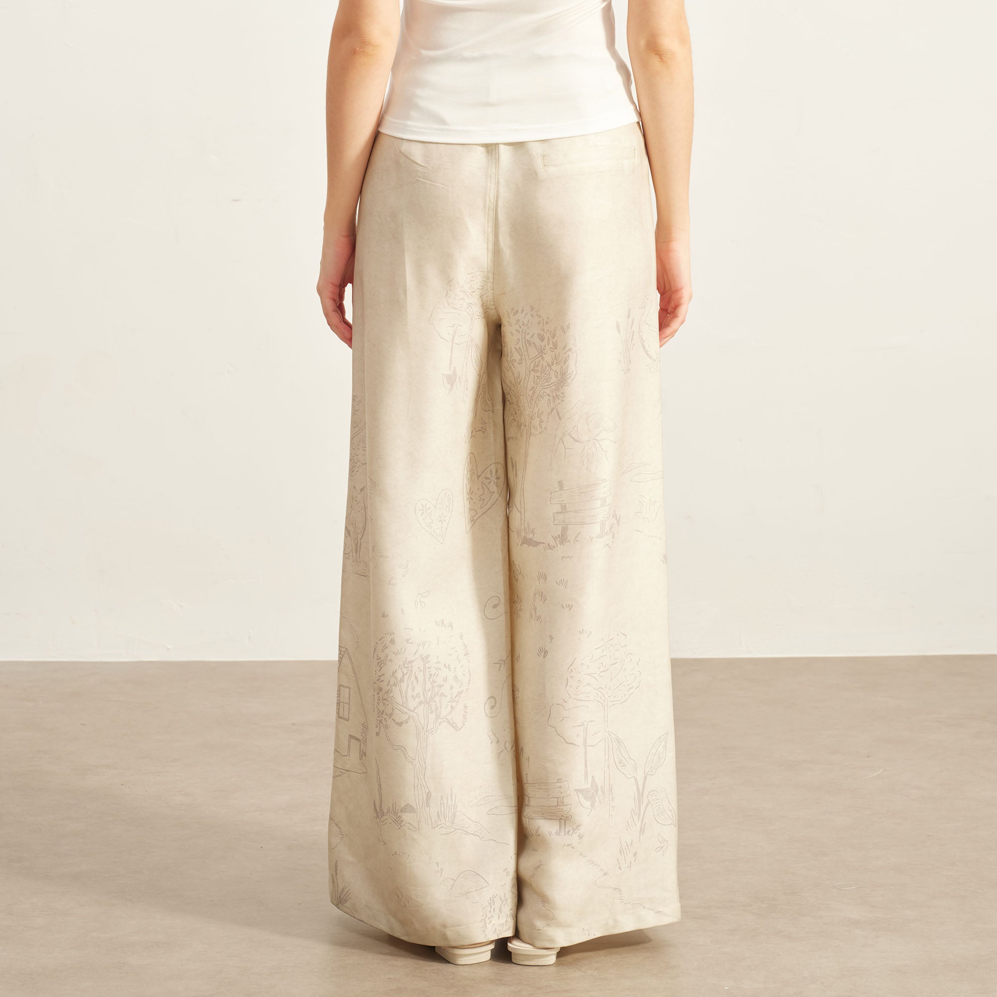 SOFITTE Graphic Tencel-Linen Wide-Leg Pants